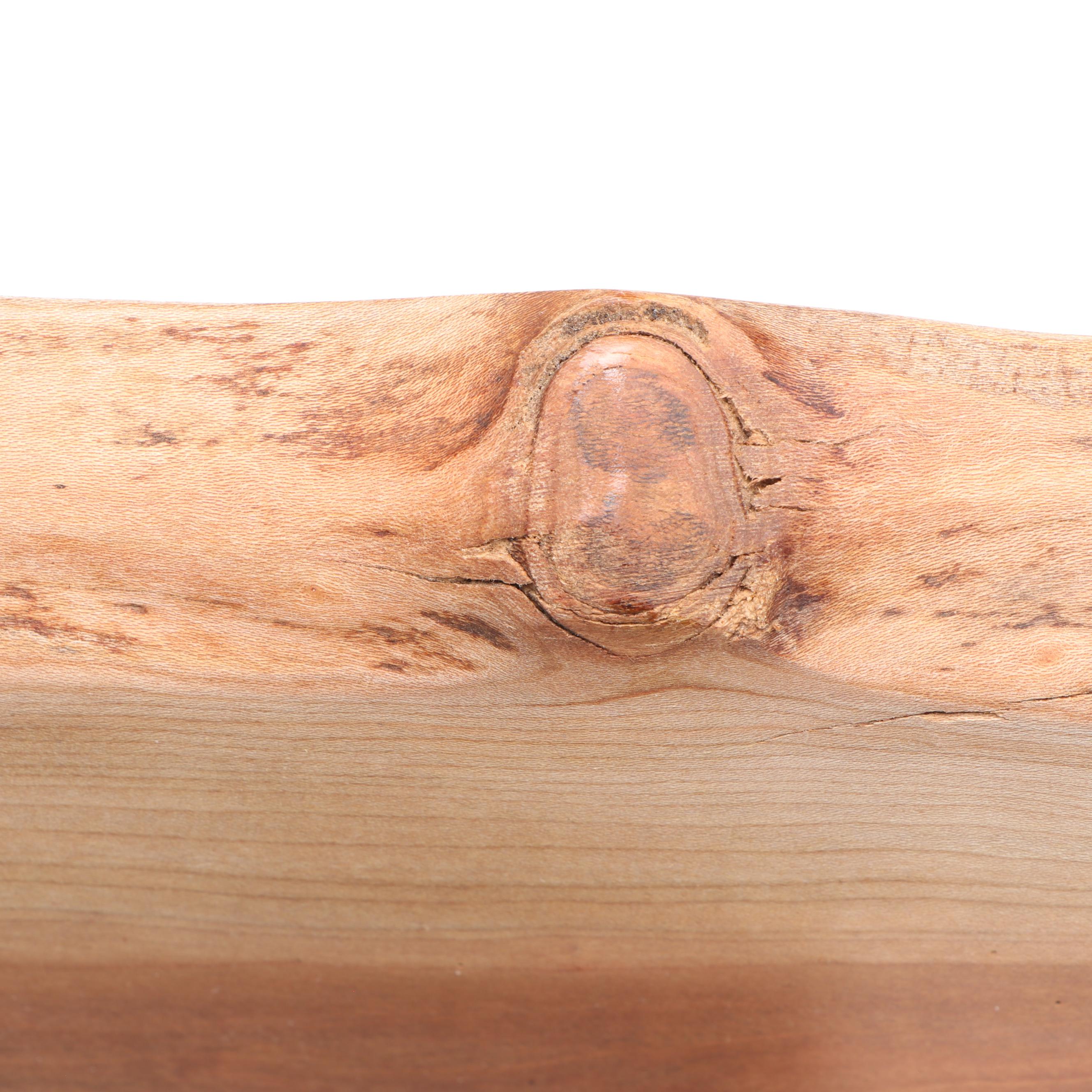 Contemporary Larch Wood Canada Cutting Board with Wooden Slab Lazy Susan