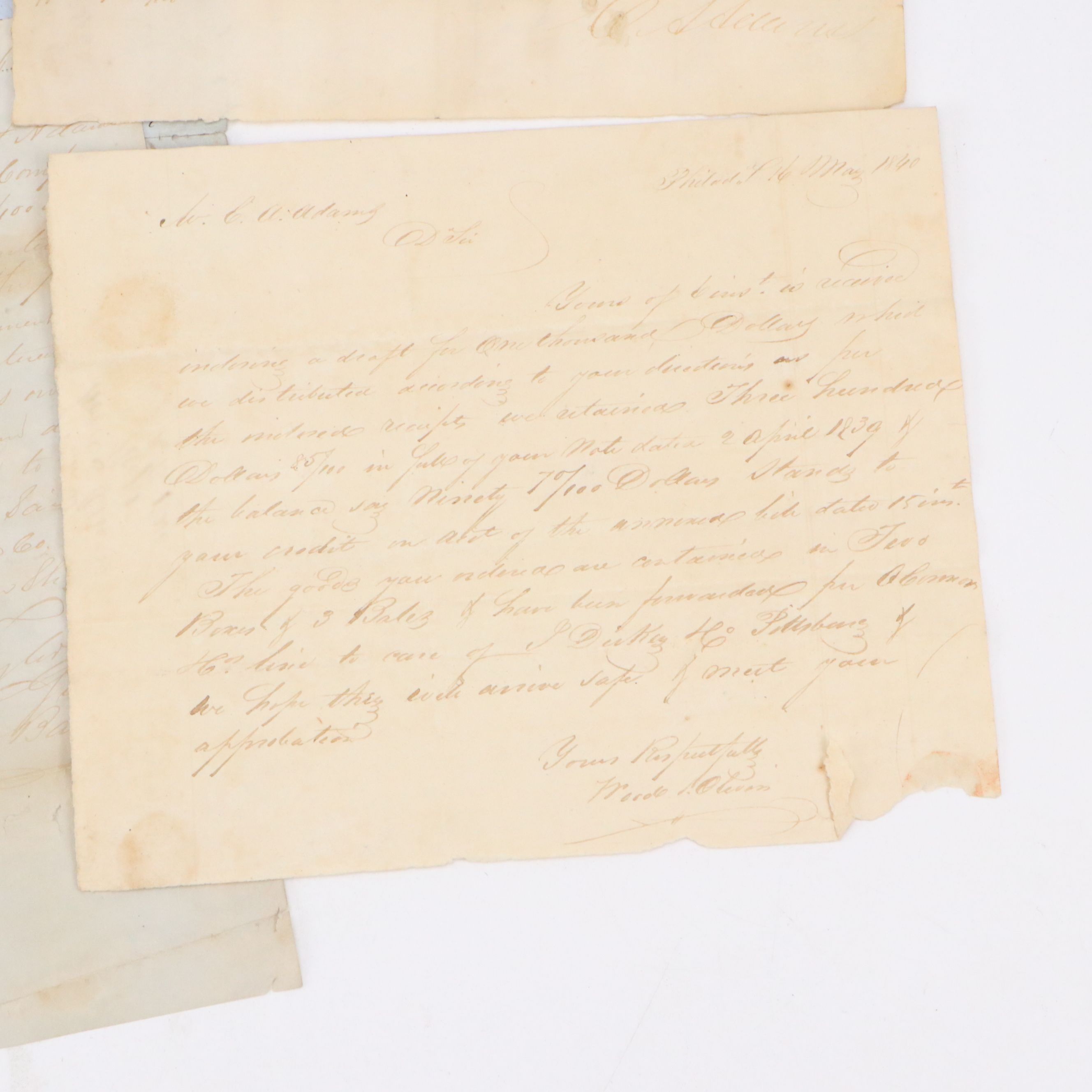 19th Century Promissory Notes, Land Claim Letter and Tax Invoice, 1816–1860