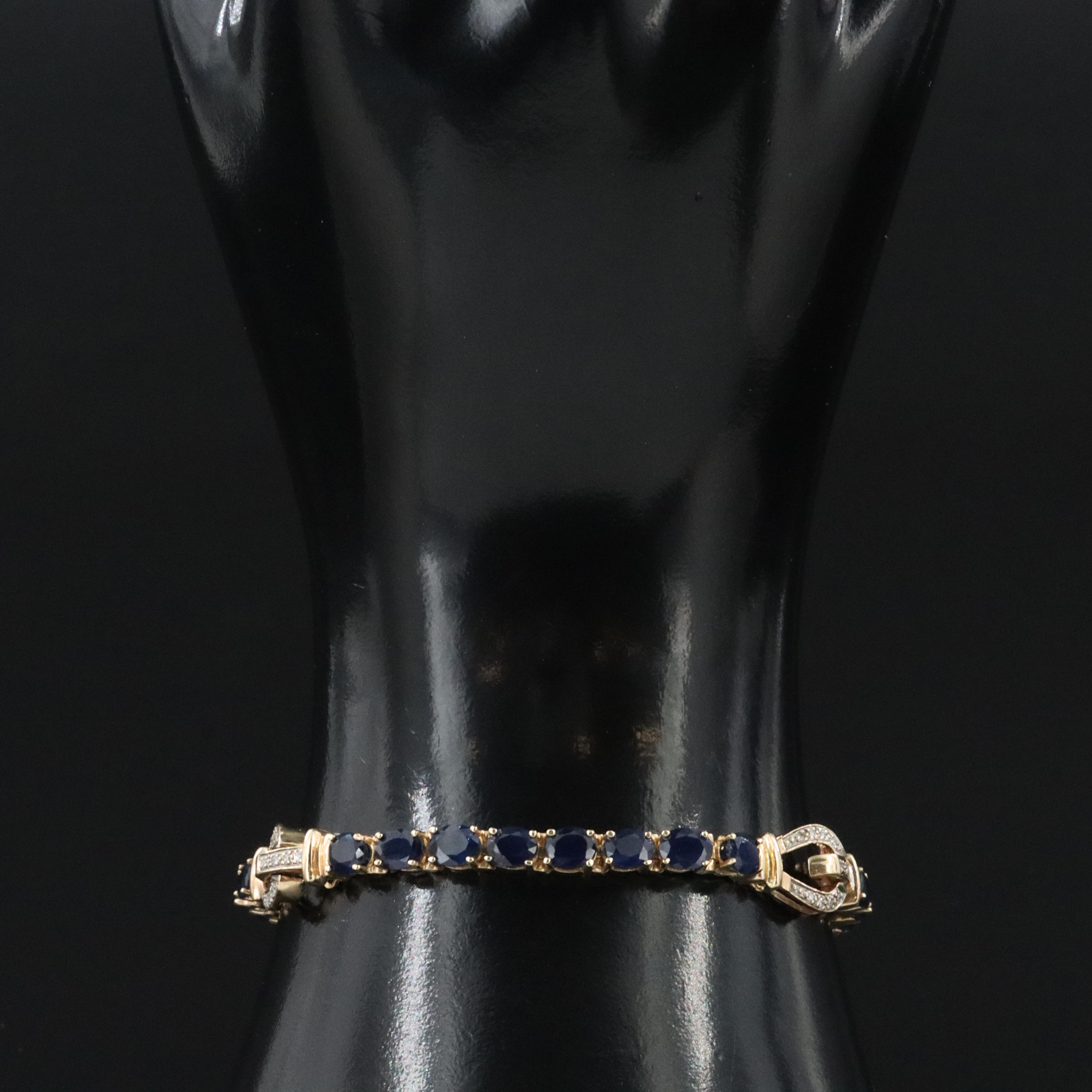 14K Sapphire and Diamond Buckle Bracelet