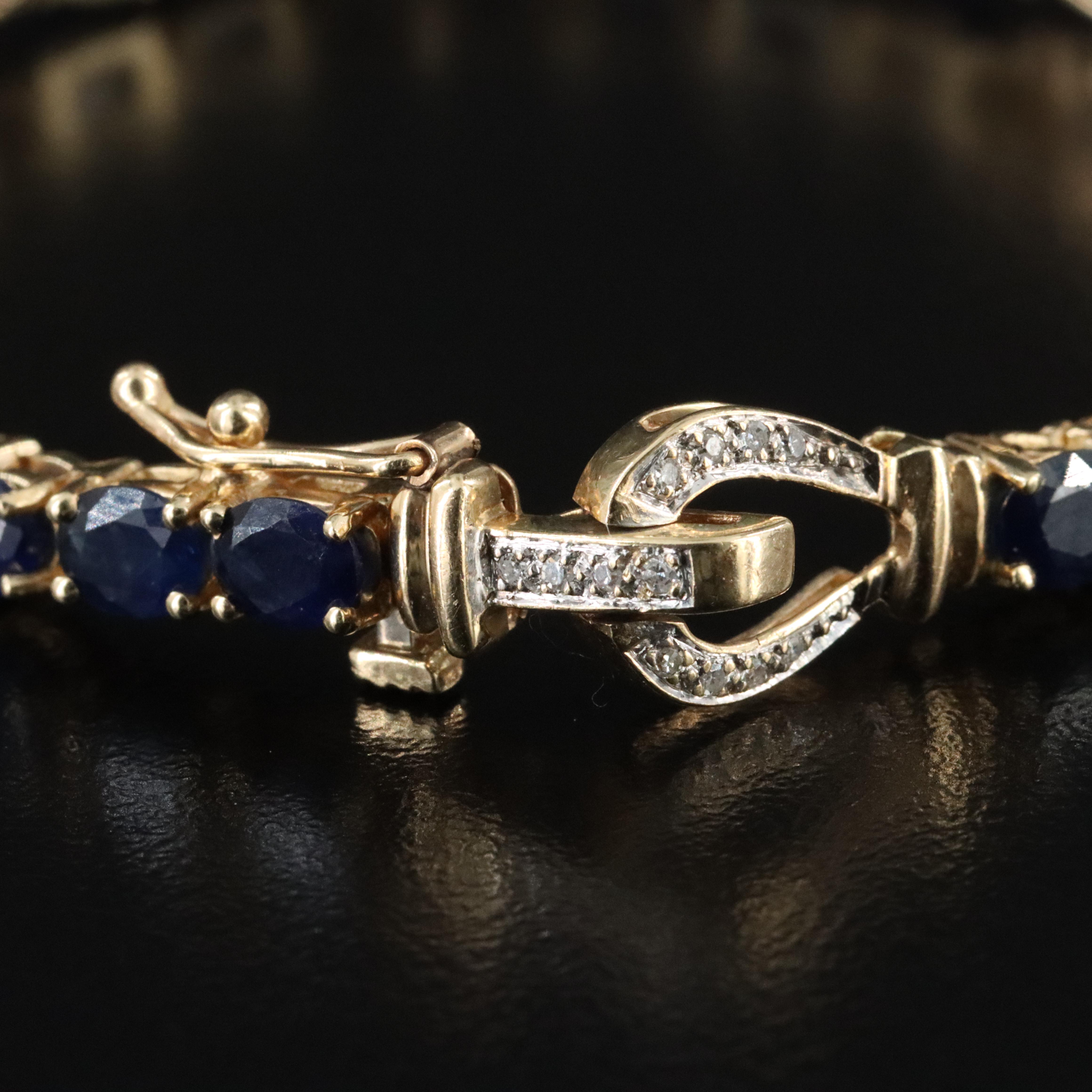 14K Sapphire and Diamond Buckle Bracelet