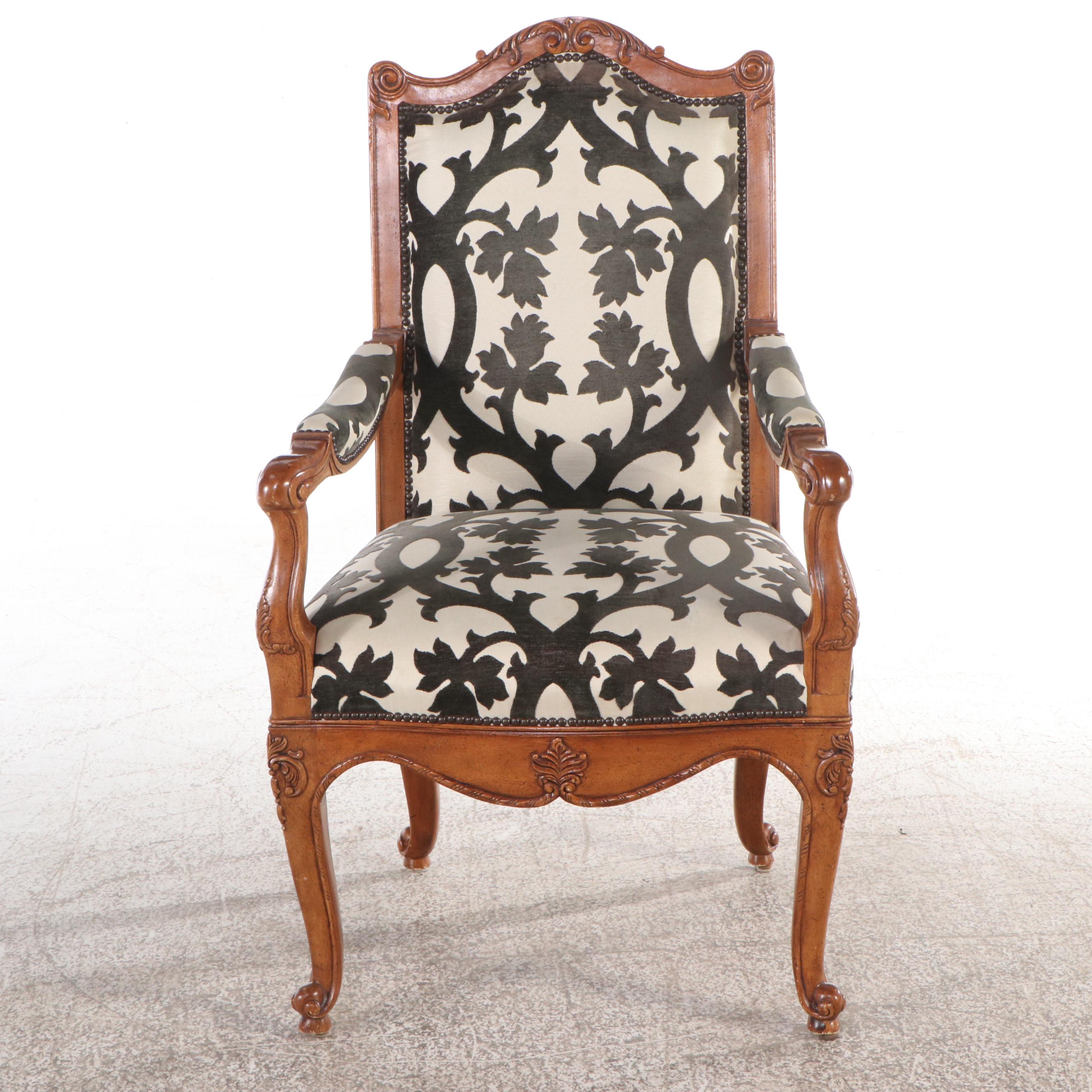 Baker Furniture Louis XV Style Carved Dining Table and Eight Chairs