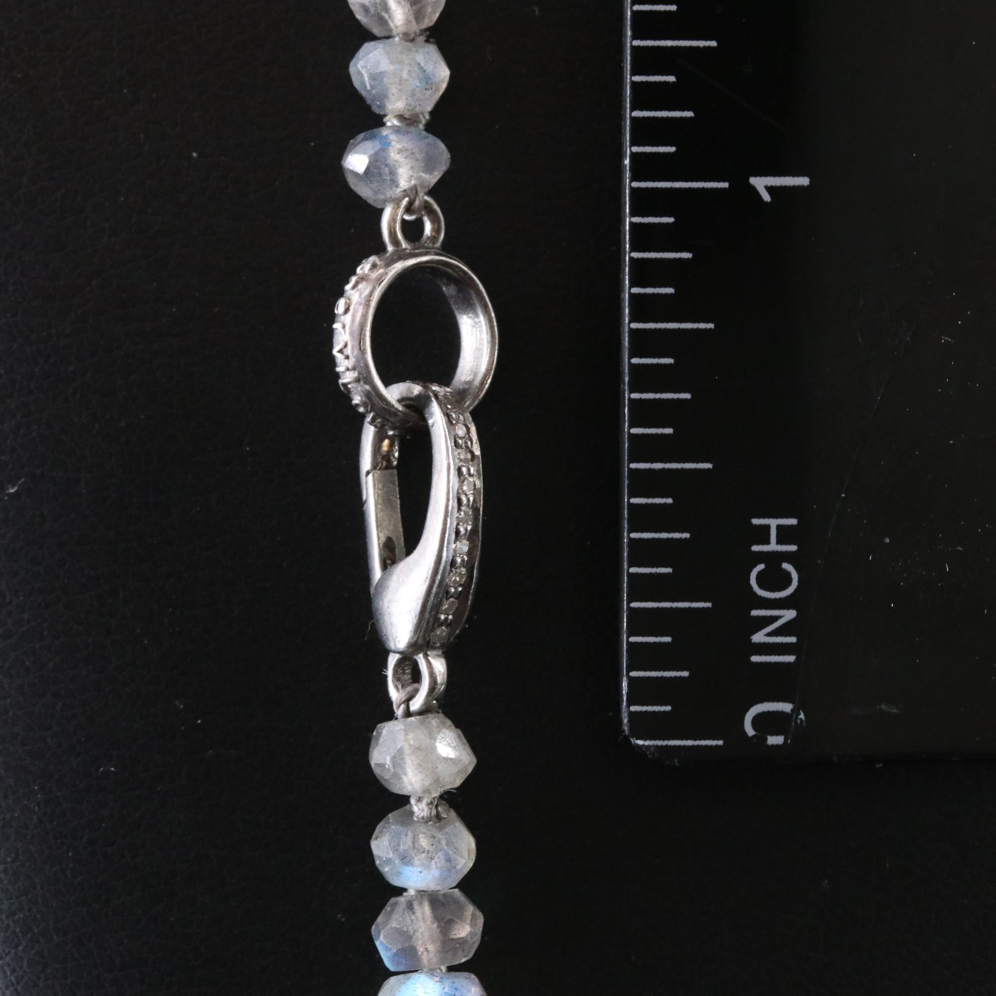 Sheryl Lowe Sterling Labradorite and Diamond Necklace