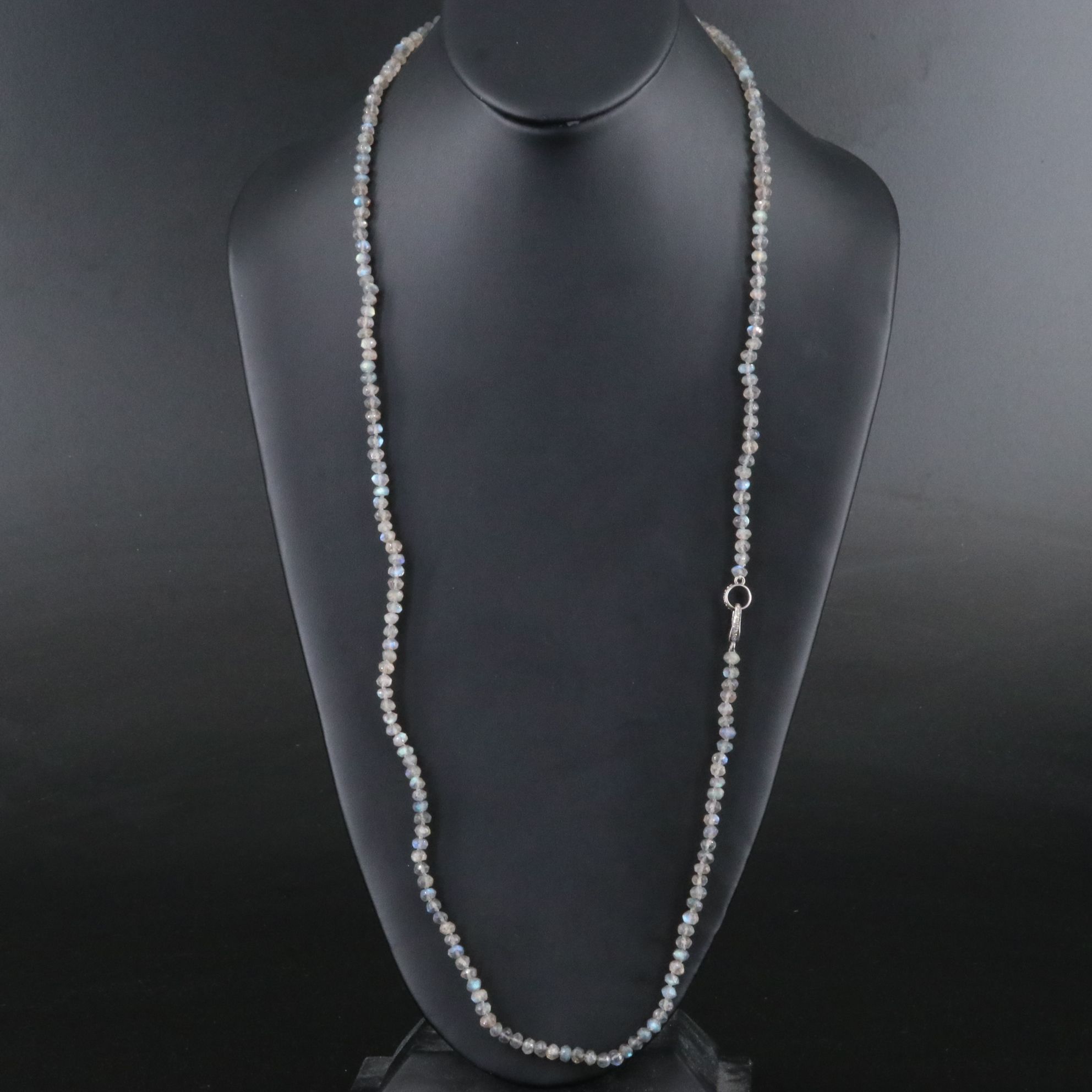 Sheryl Lowe Sterling Labradorite and Diamond Necklace