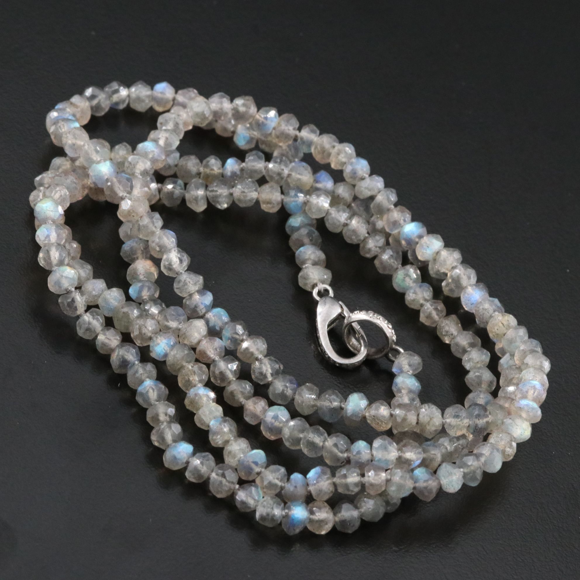 Sheryl Lowe Sterling Labradorite and Diamond Necklace