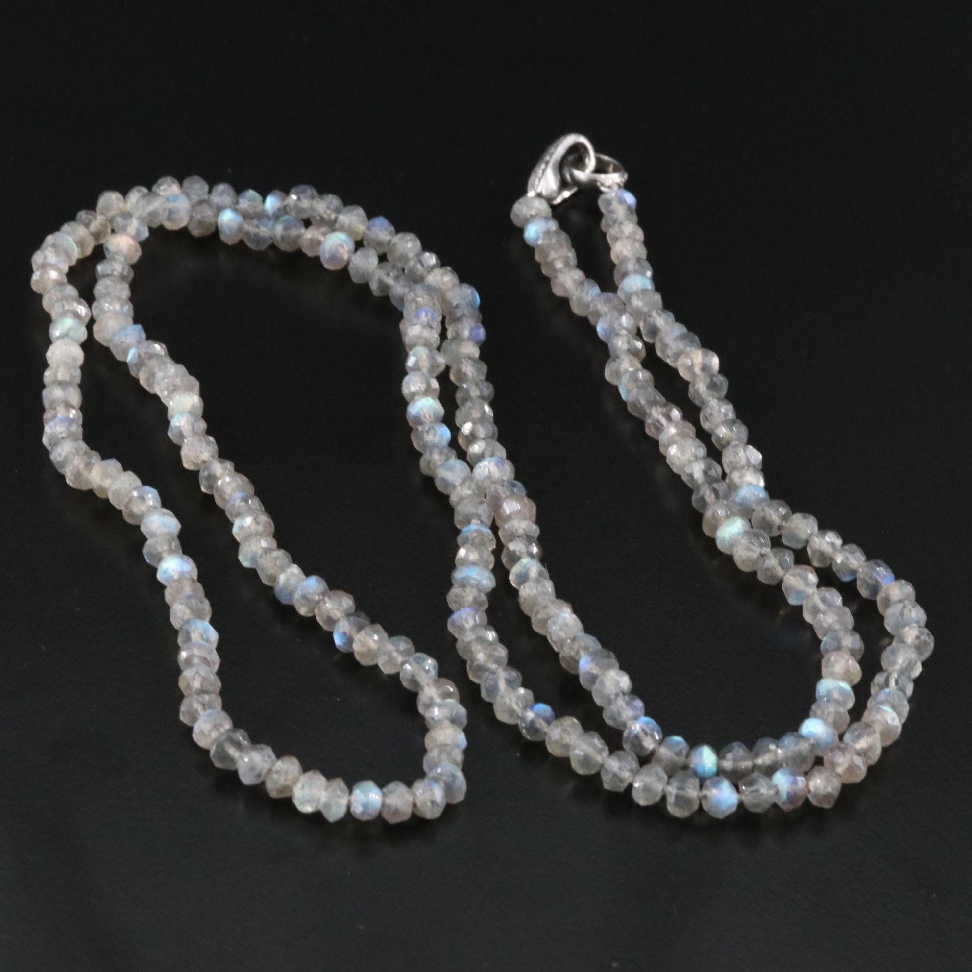 Sheryl Lowe Sterling Labradorite and Diamond Necklace