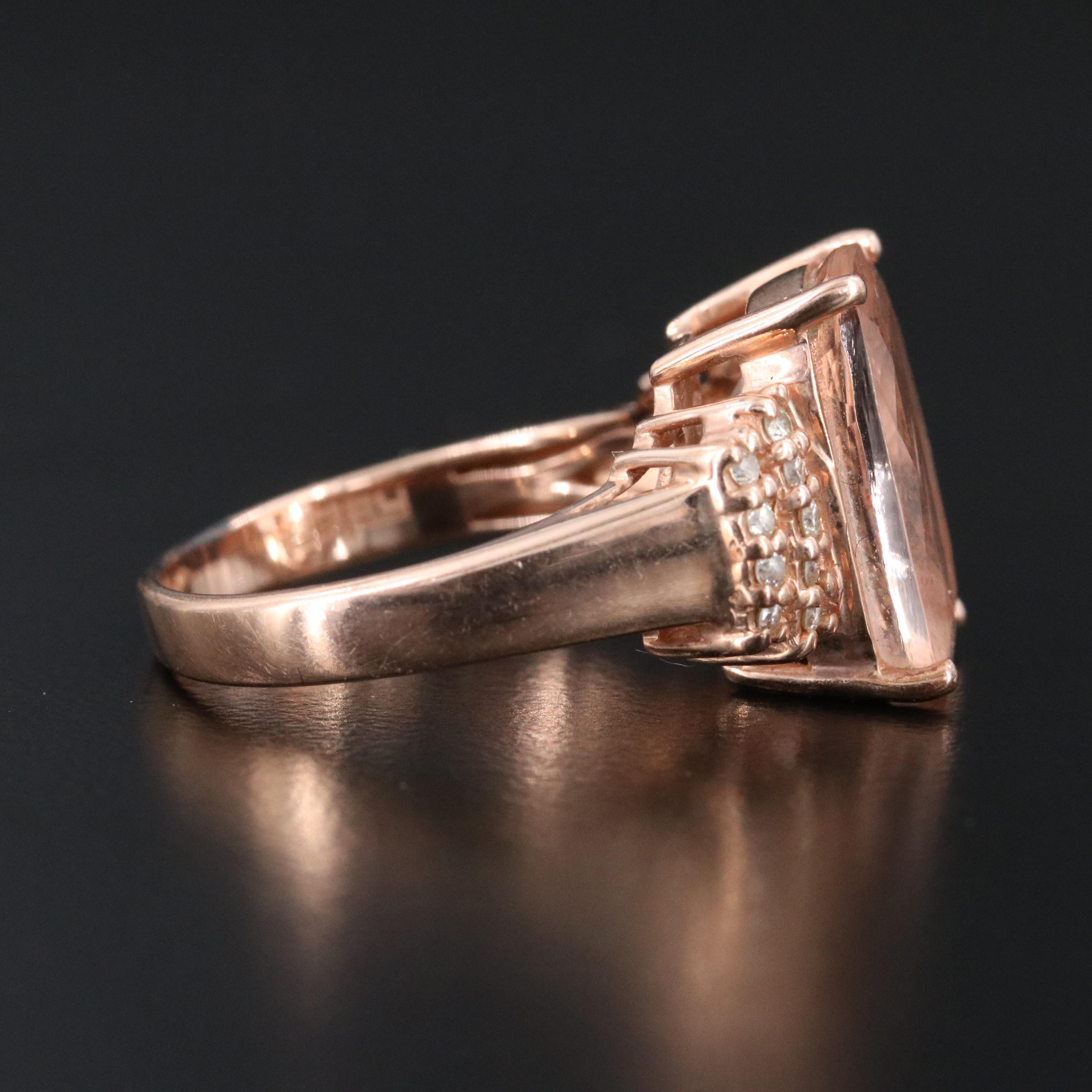 EFFY 14K Rose Gold Morganite and Diamond Ring