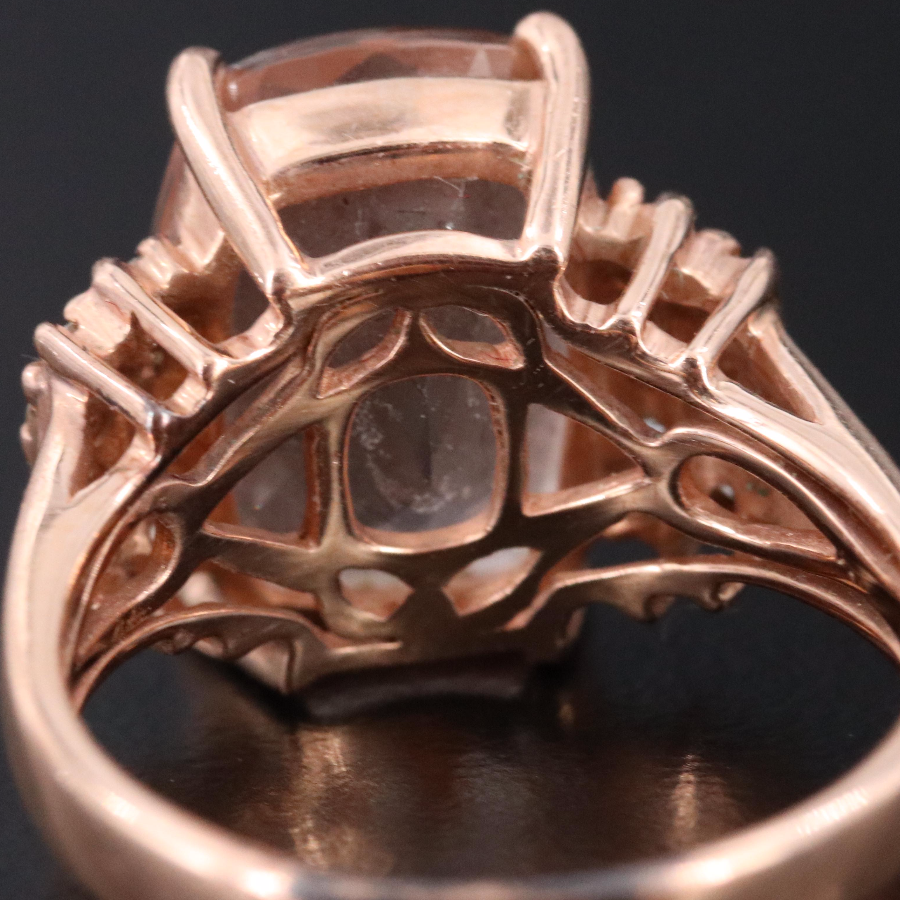 EFFY 14K Rose Gold Morganite and Diamond Ring