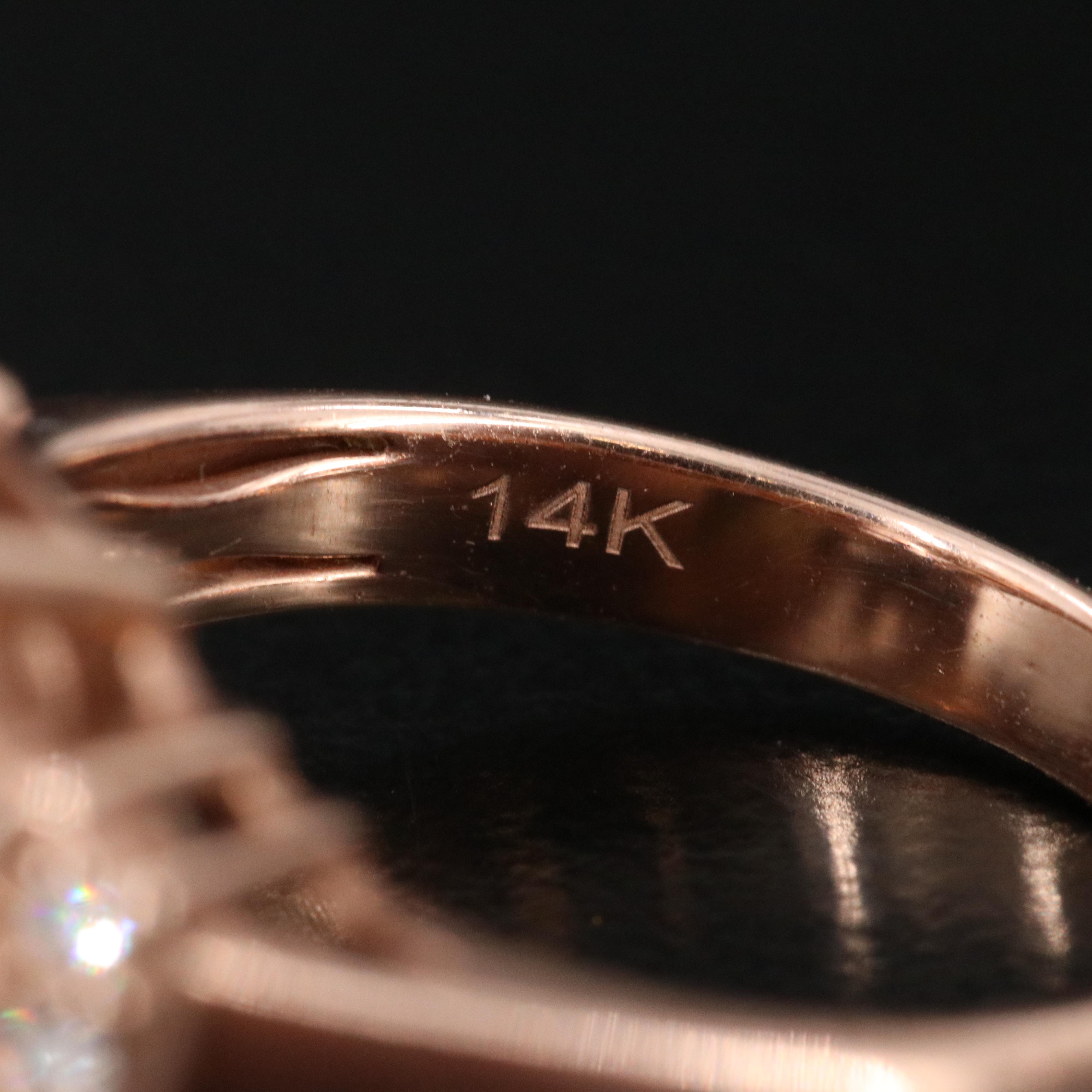 EFFY 14K Rose Gold Morganite and Diamond Ring