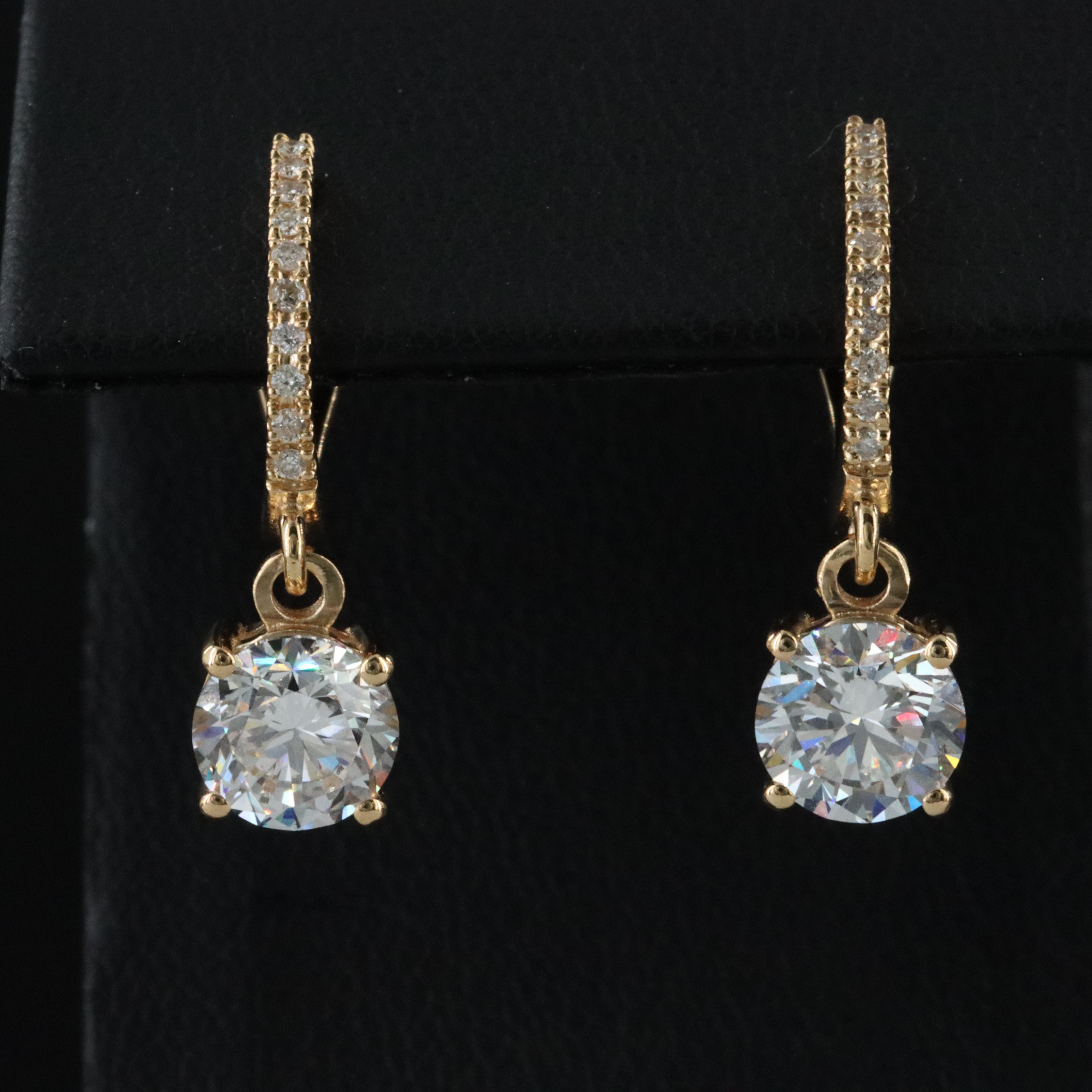 18K 2.64 CTW Diamond Earrings with Lab Grown Centers