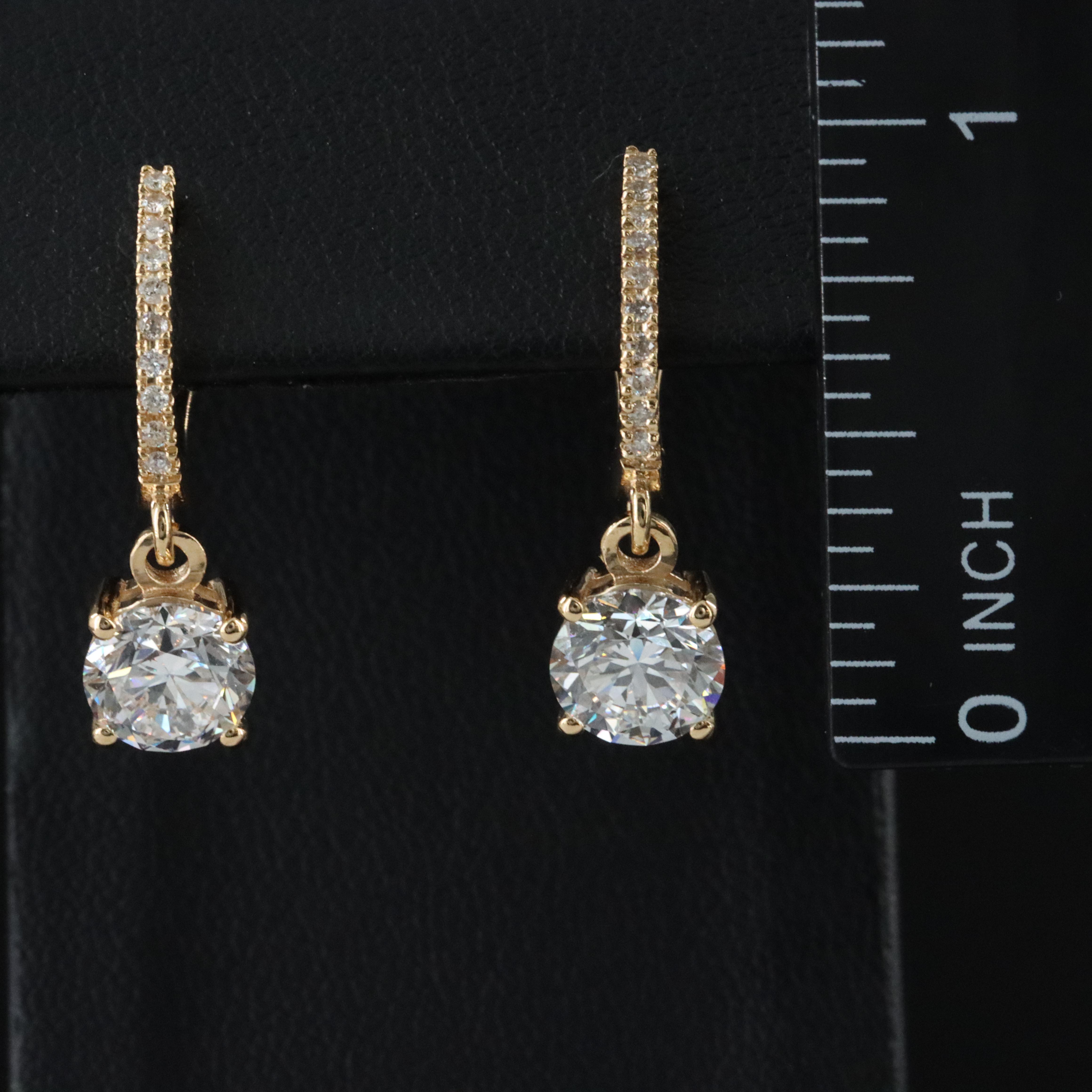 18K 2.64 CTW Diamond Earrings with Lab Grown Centers