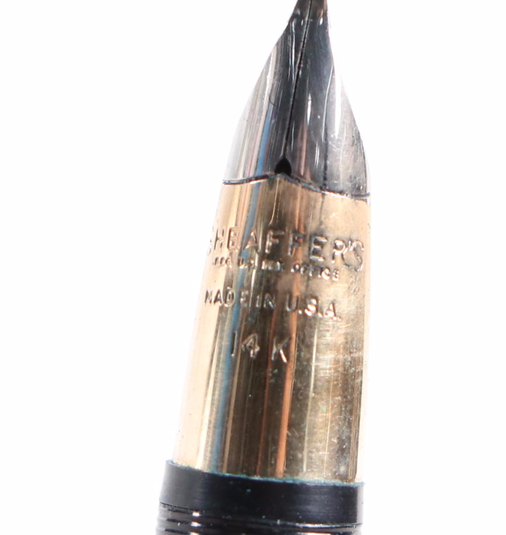 W. A. Sheaffer Pen Co. Plastic and Brass Fountain Pens with 14K Gold Nibs