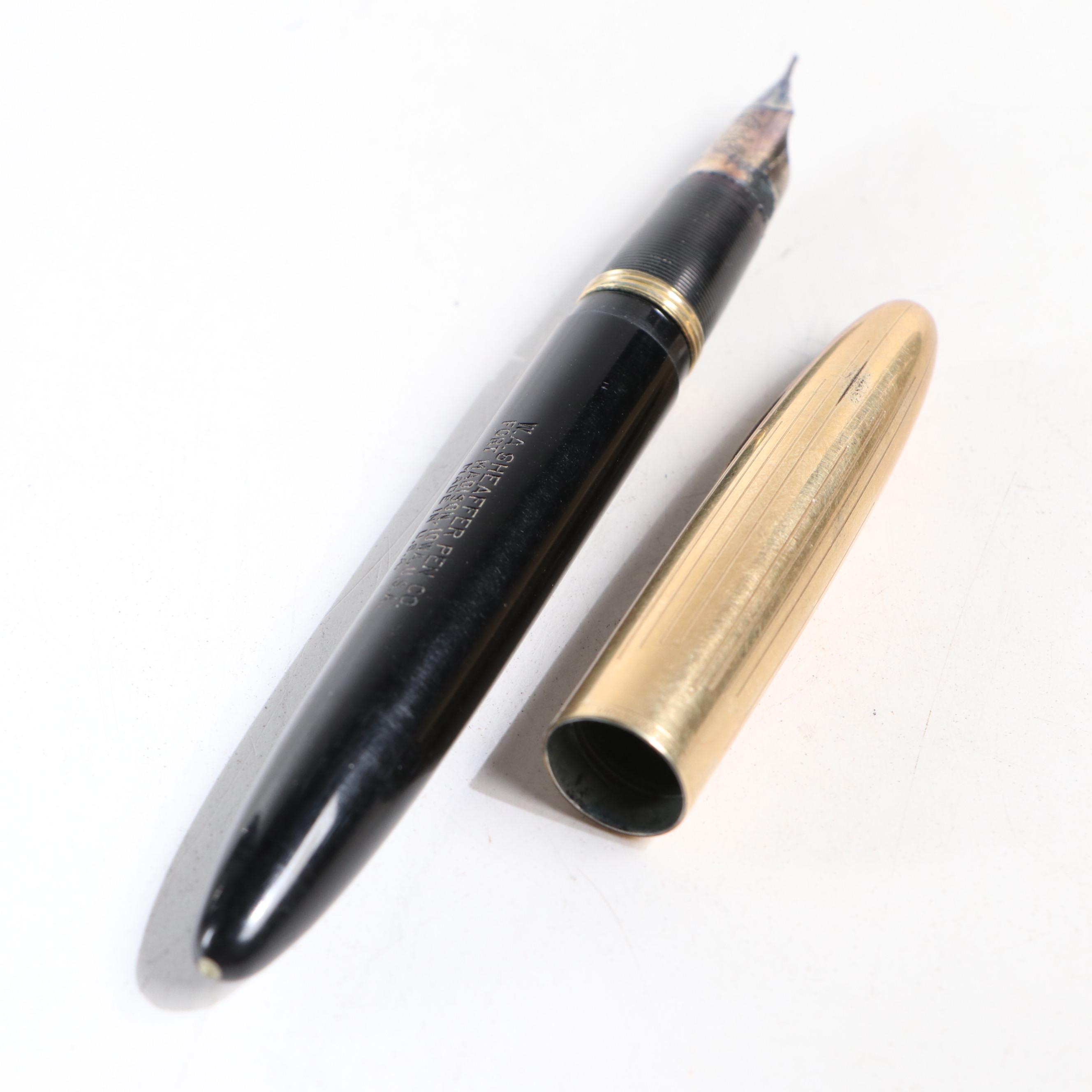 W. A. Sheaffer Pen Co. Plastic and Brass Fountain Pens with 14K Gold Nibs