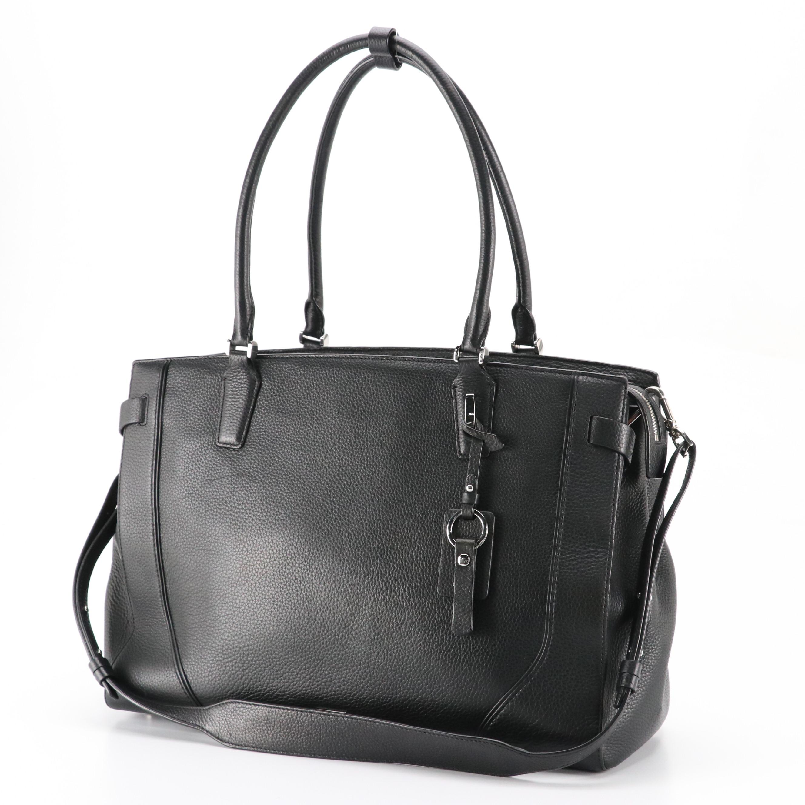 Tumi Stanton Nonie Business Two-Way Travel Bag in Black Grained Leather