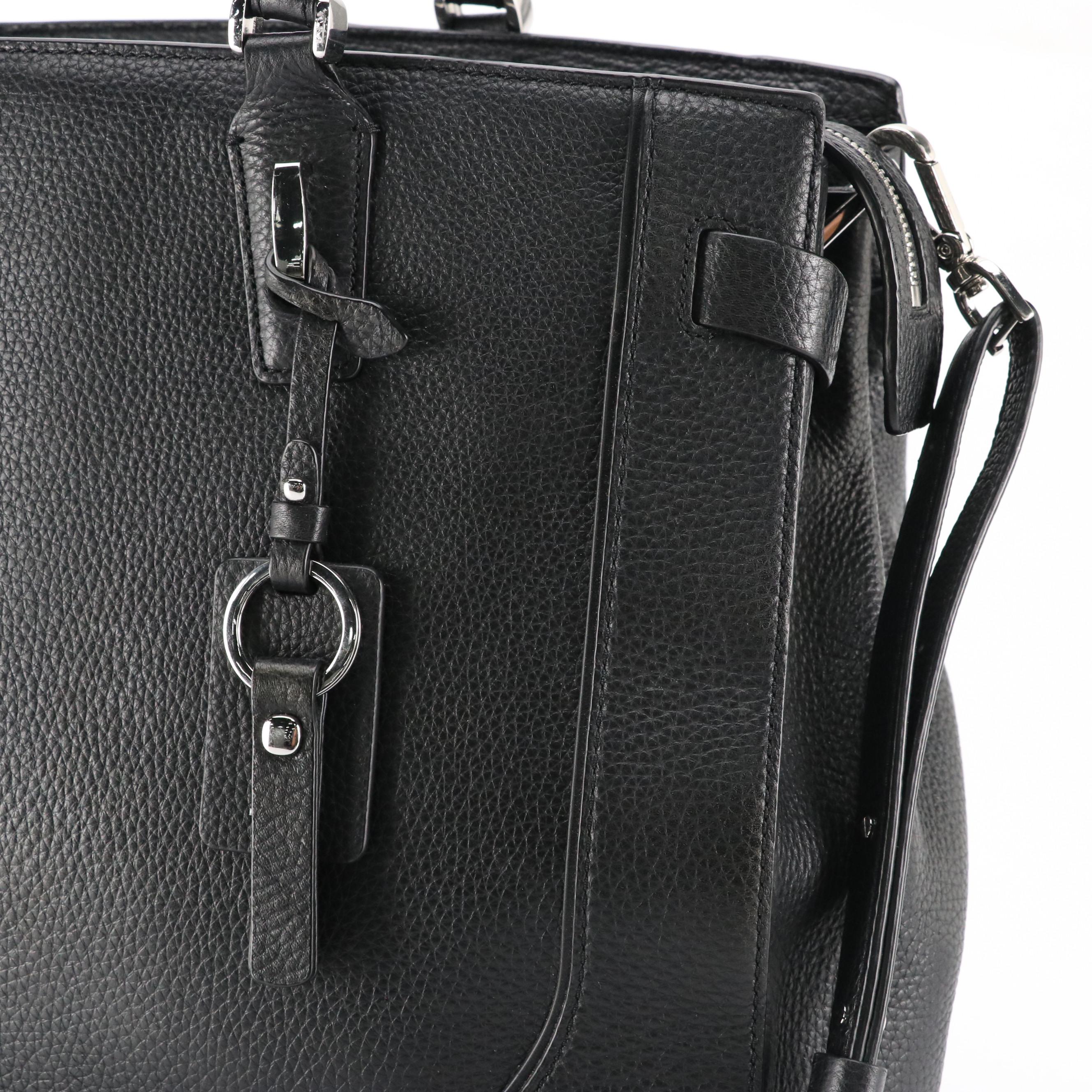 Tumi Stanton Nonie Business Two-Way Travel Bag in Black Grained Leather