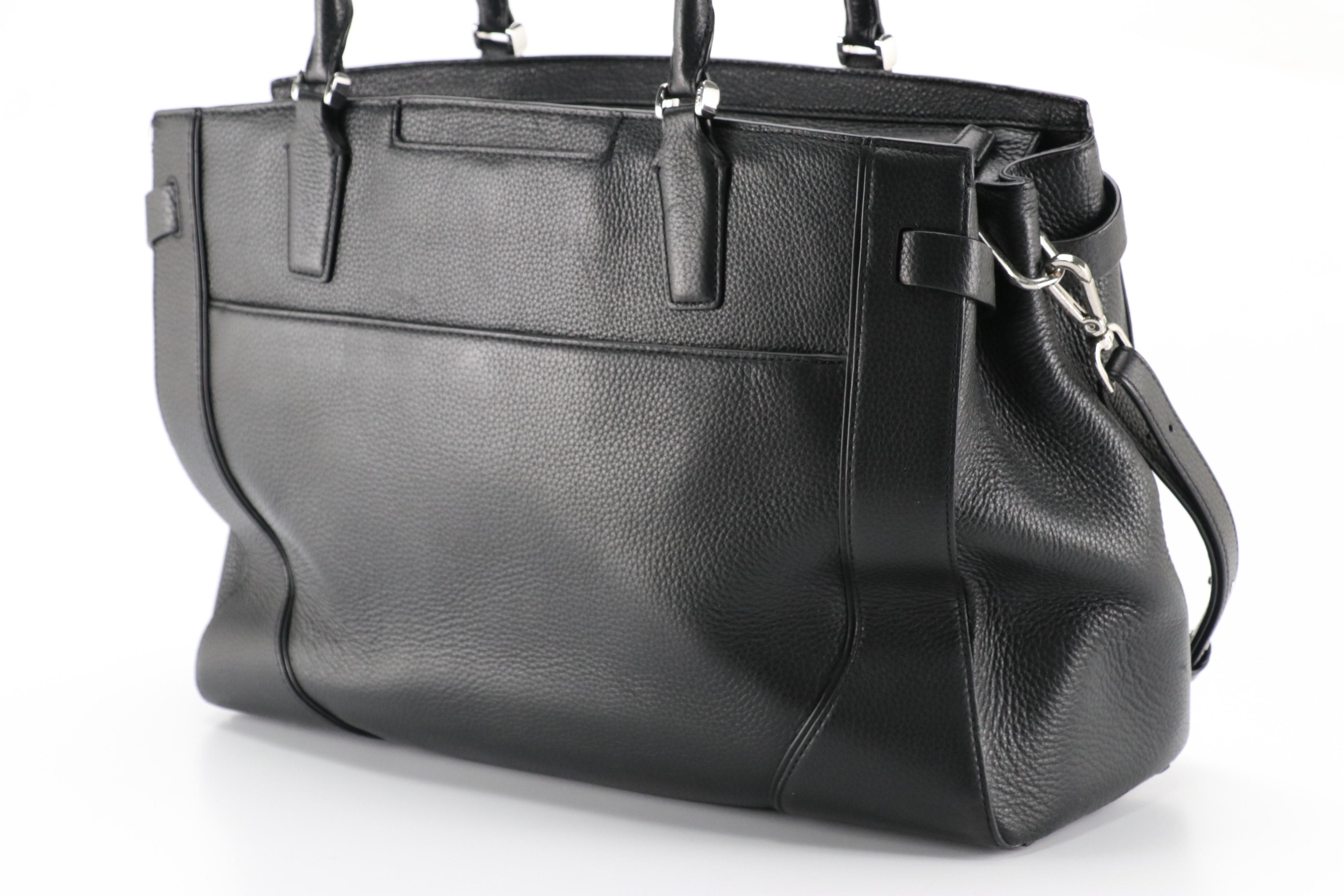 Tumi Stanton Nonie Business Two-Way Travel Bag in Black Grained Leather