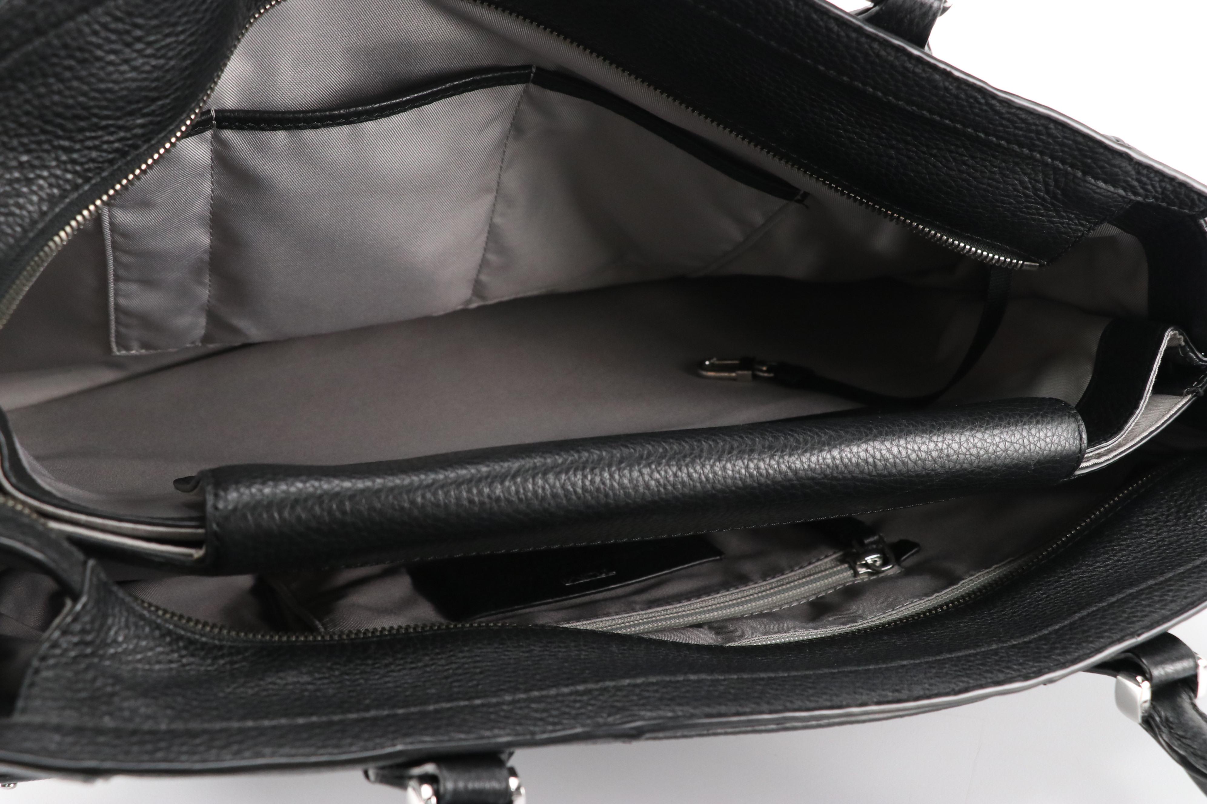Tumi Stanton Nonie Business Two-Way Travel Bag in Black Grained Leather