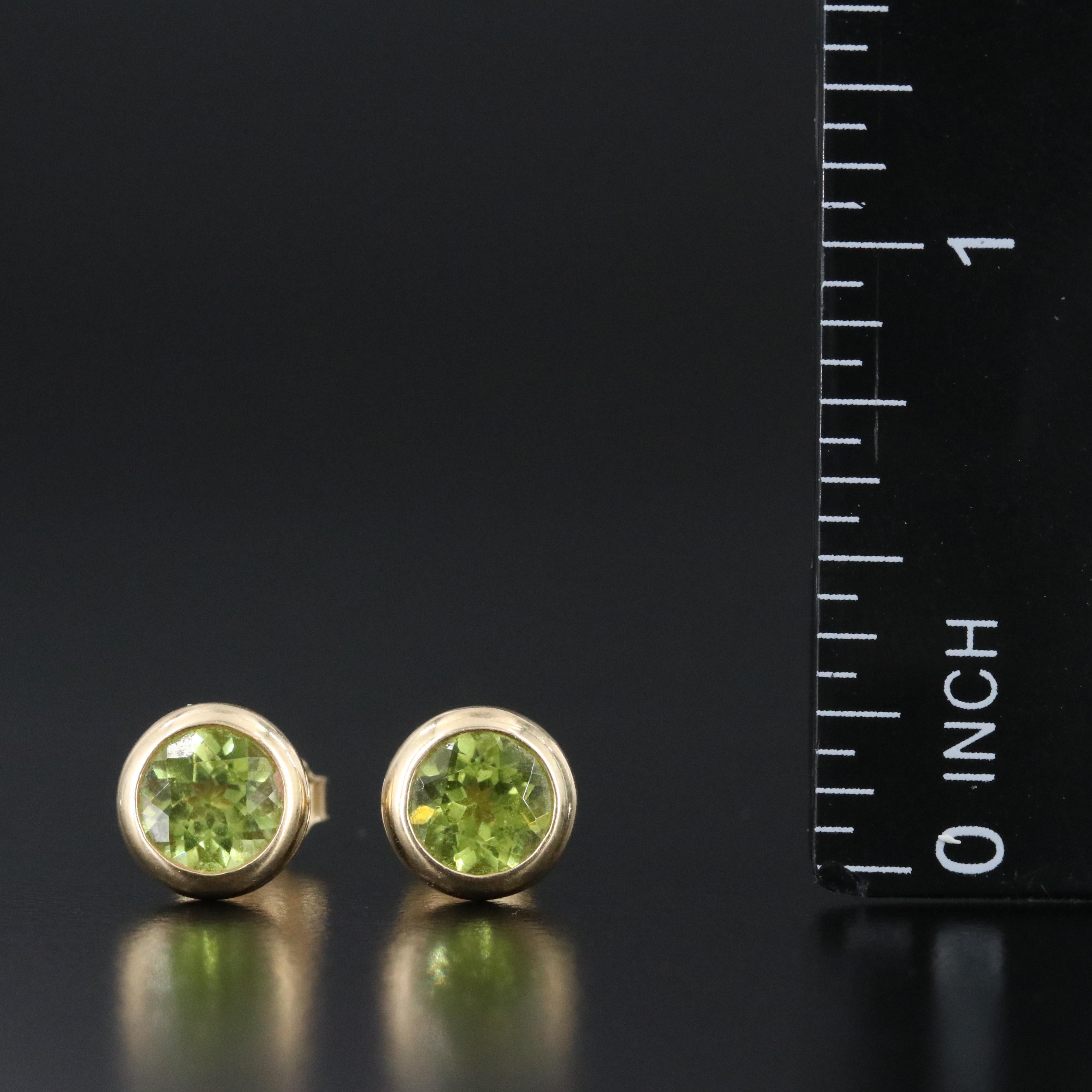 14K Peridot Stud Earrings