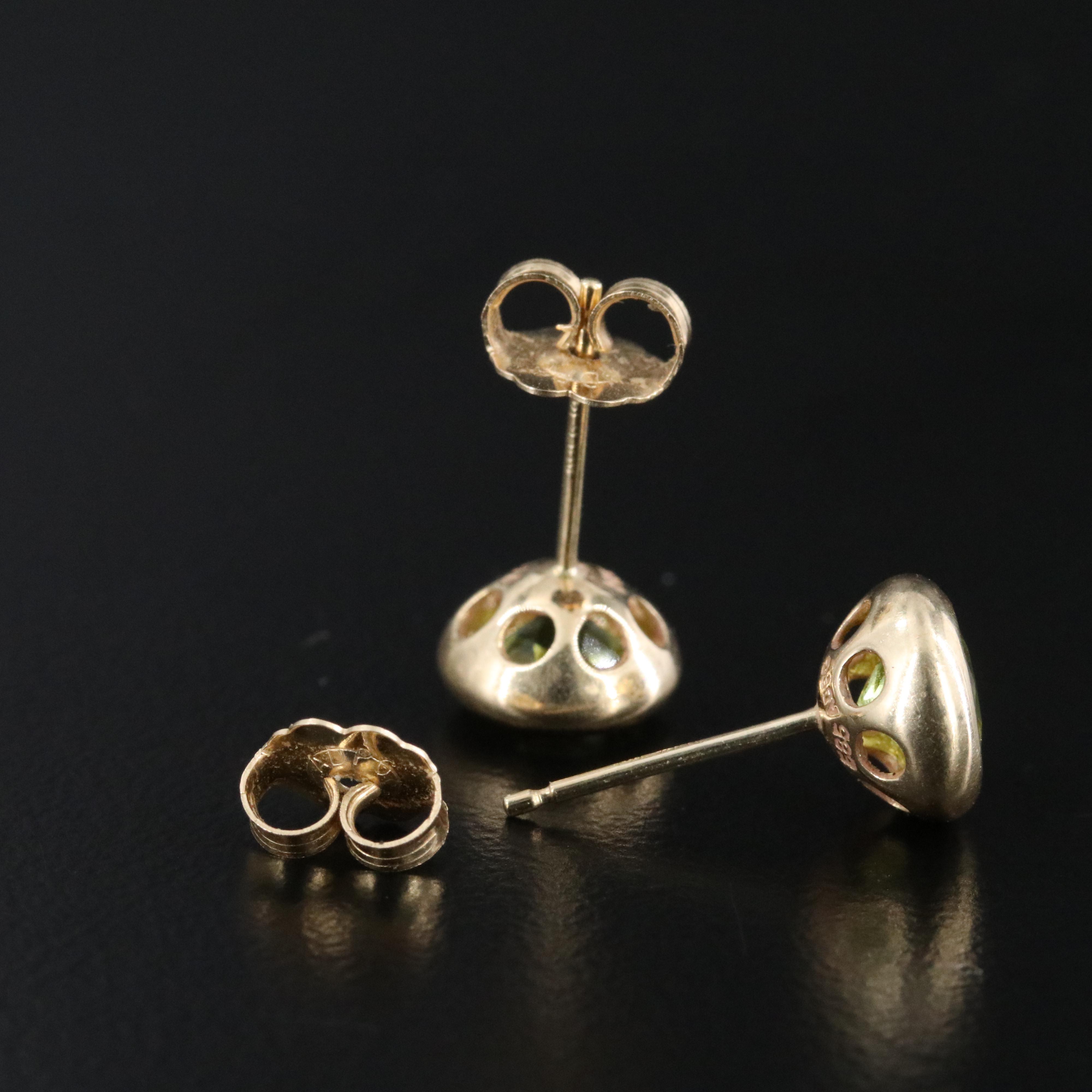 14K Peridot Stud Earrings