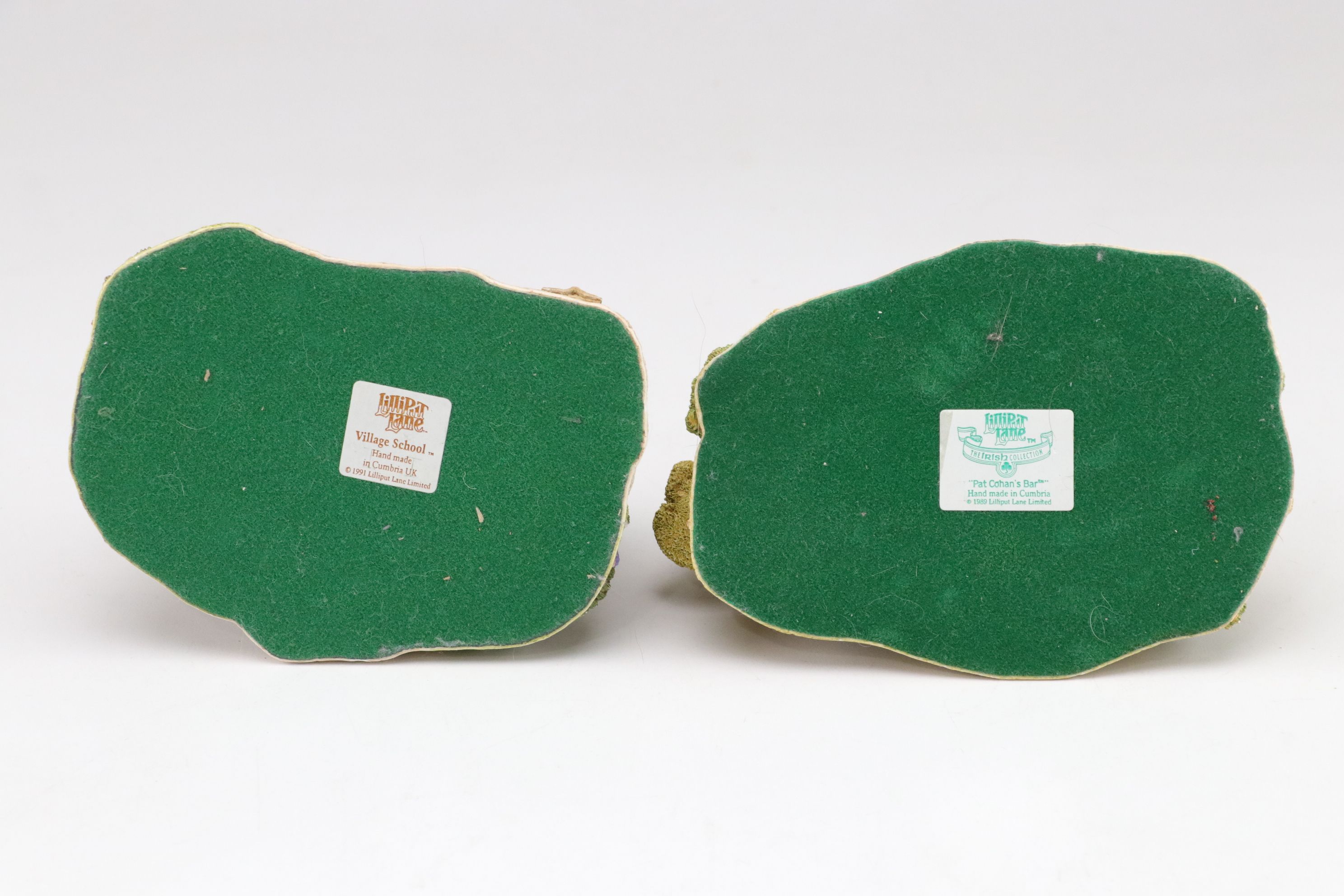 Lilliput Lane Buildings with "Village School" and "Pat Cohan's Bar"