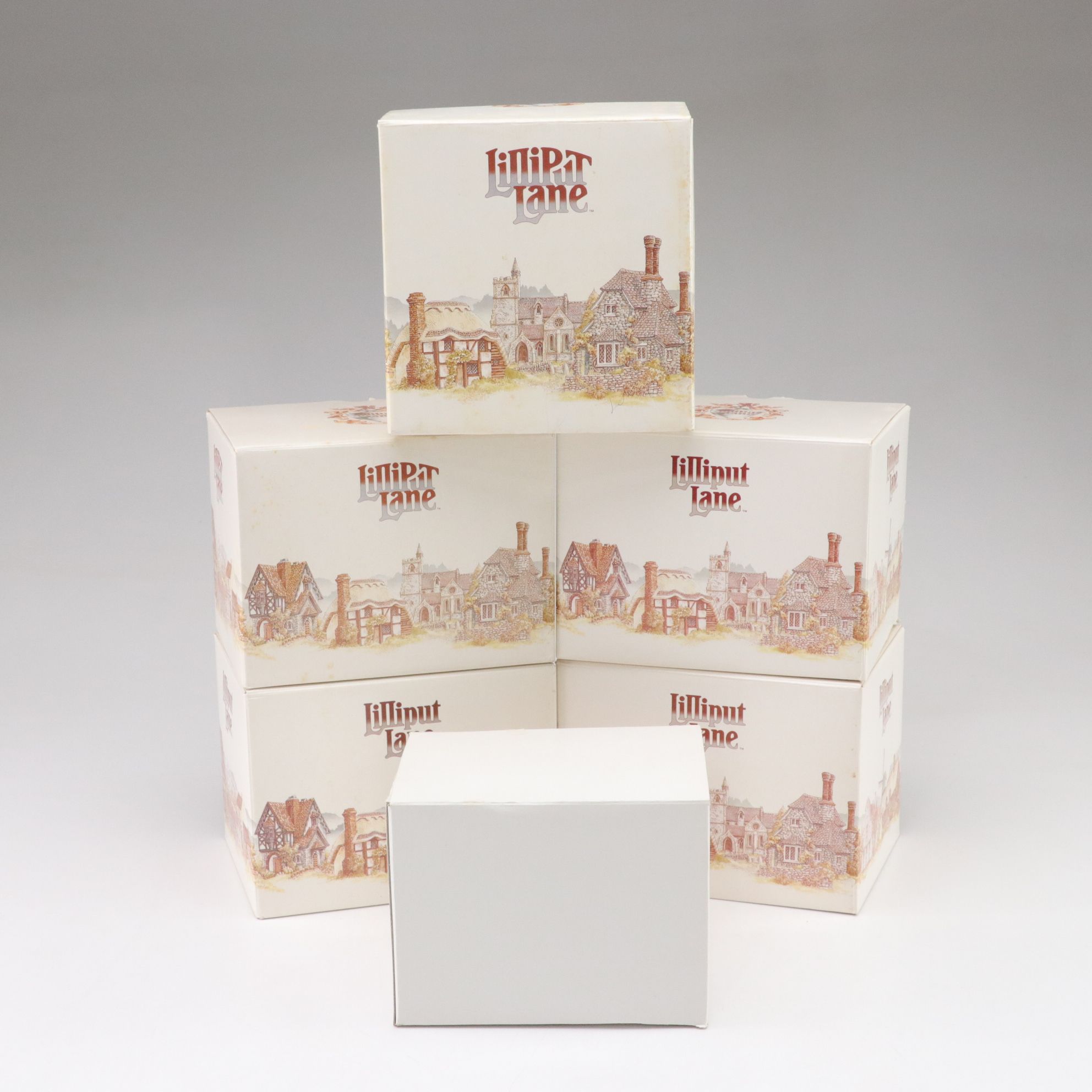 Lilliput Lane Buildings with "Village School" and "Pat Cohan's Bar"