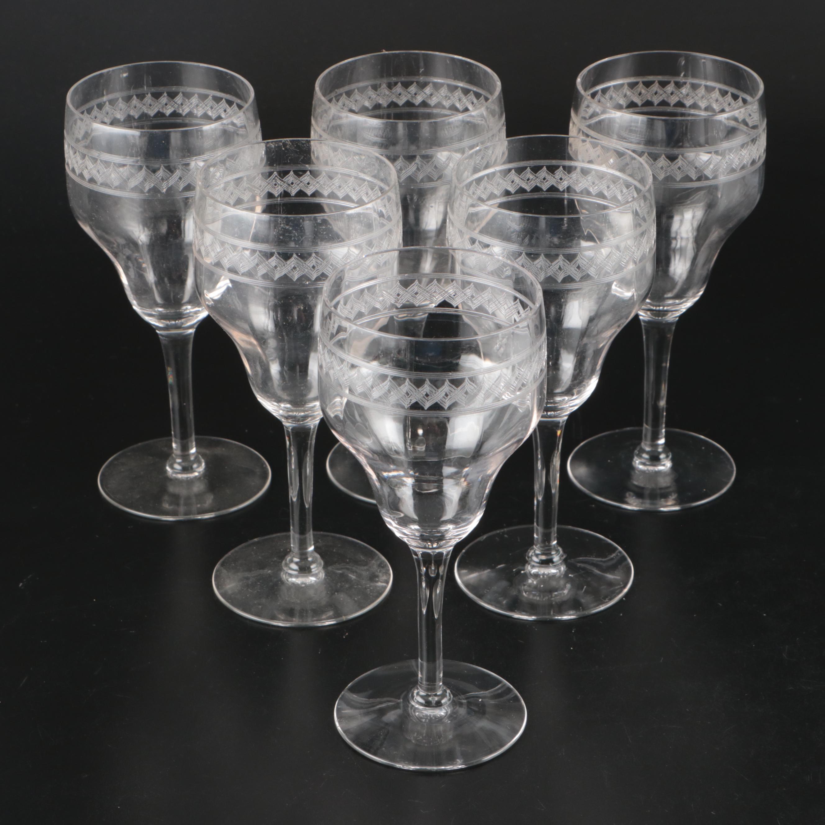 Tiffin-Franciscan Crystal Water Goblets and Champagnes with Wine Glasses