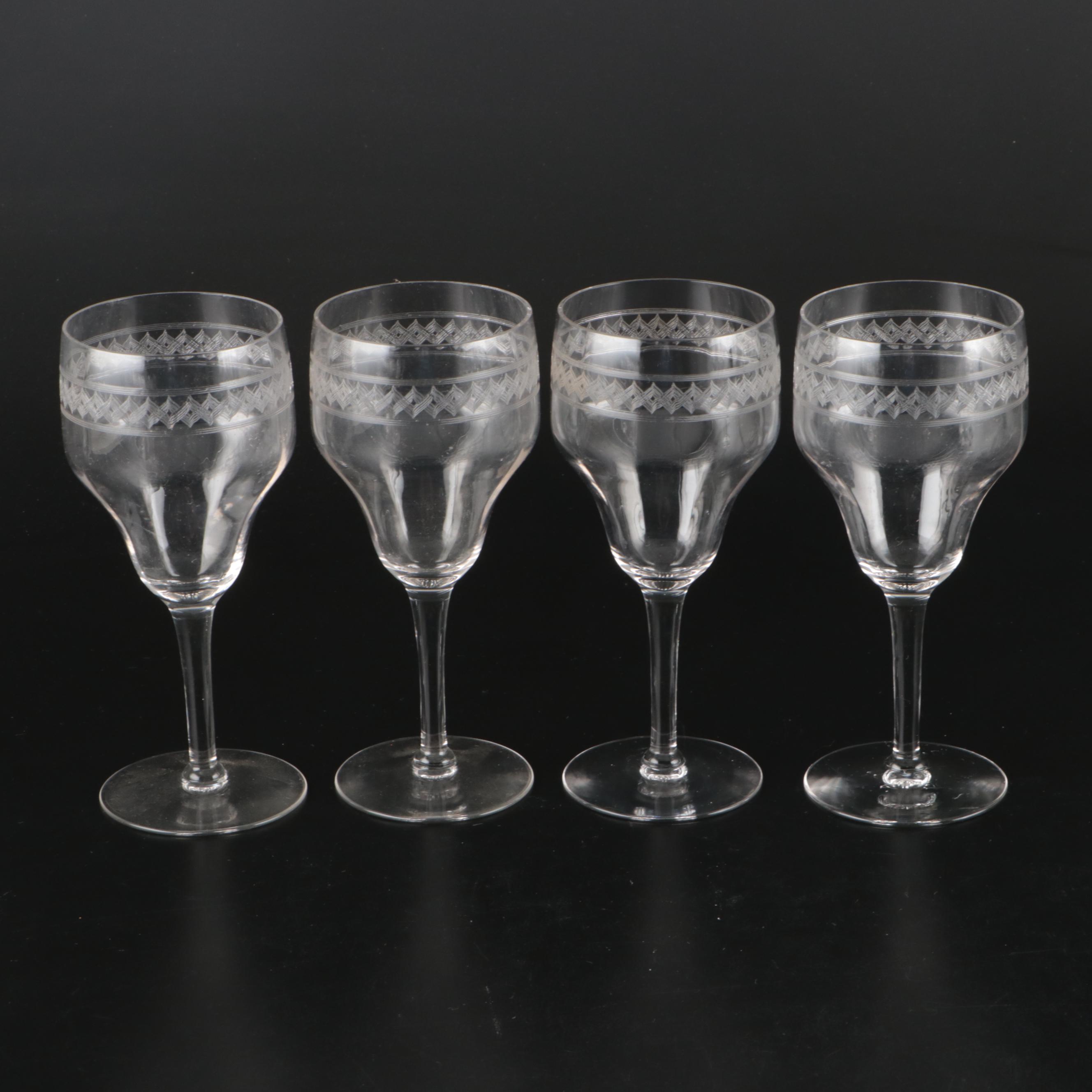 Tiffin-Franciscan Crystal Water Goblets and Champagnes with Wine Glasses
