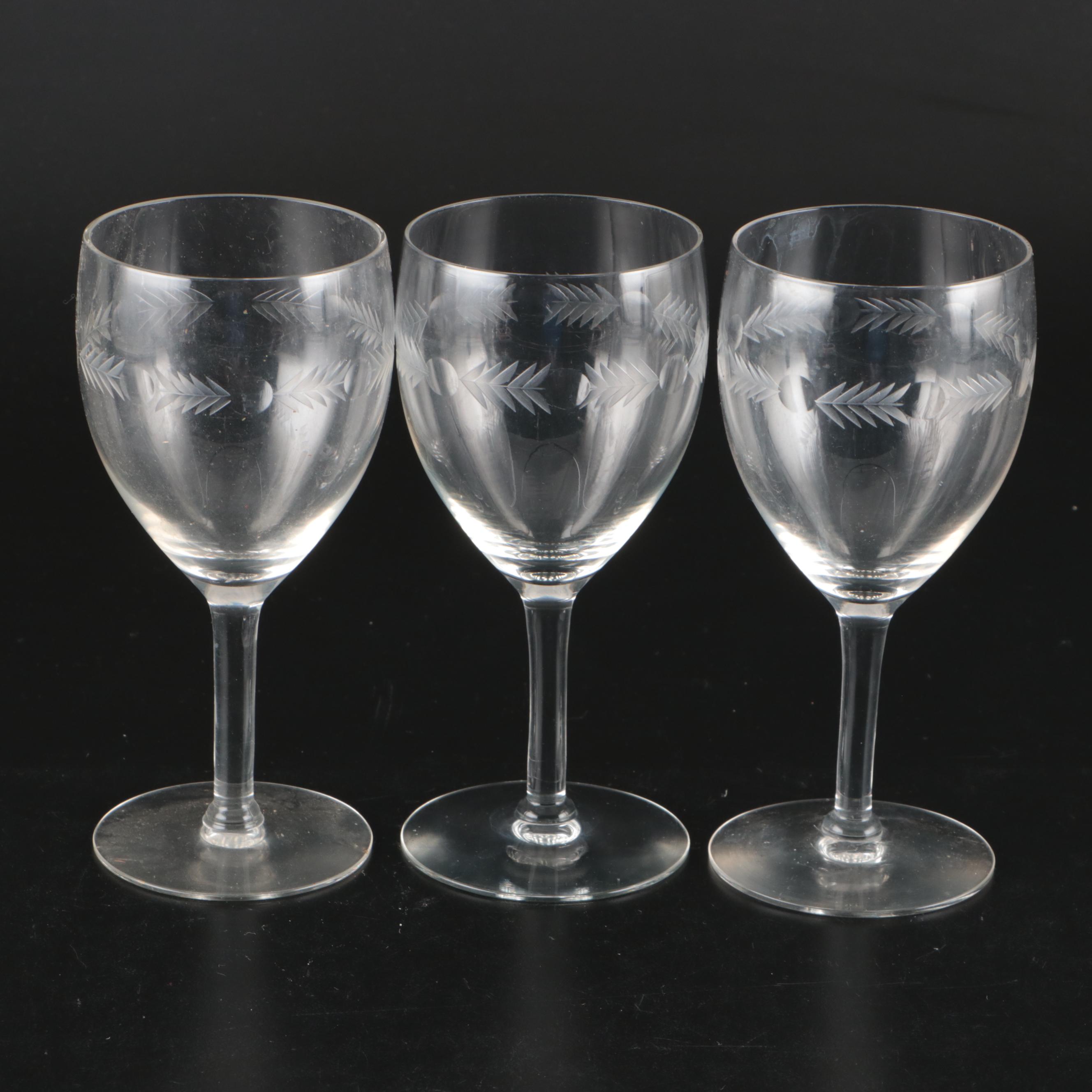 Tiffin-Franciscan Crystal Water Goblets and Champagnes with Wine Glasses