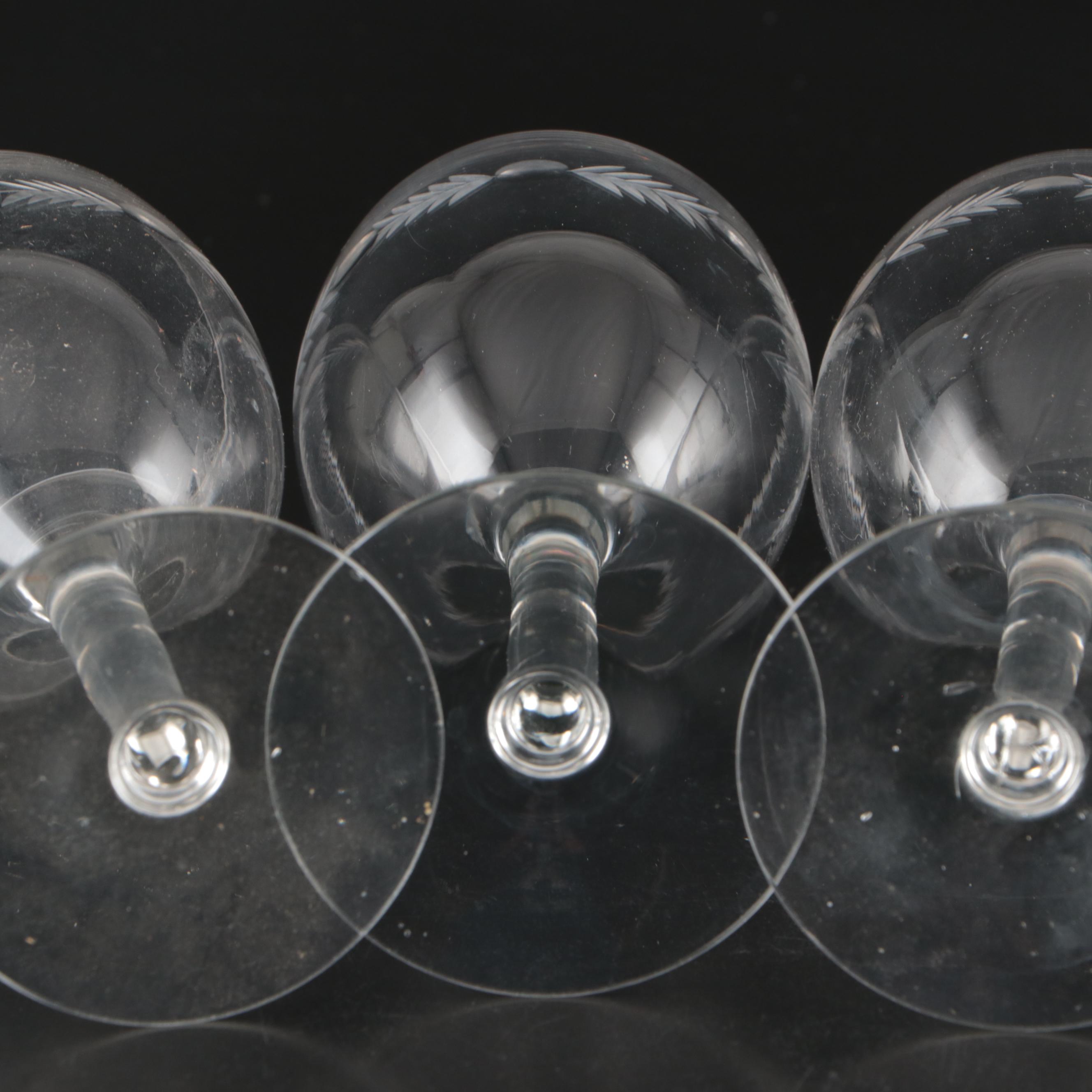 Tiffin-Franciscan Crystal Water Goblets and Champagnes with Wine Glasses