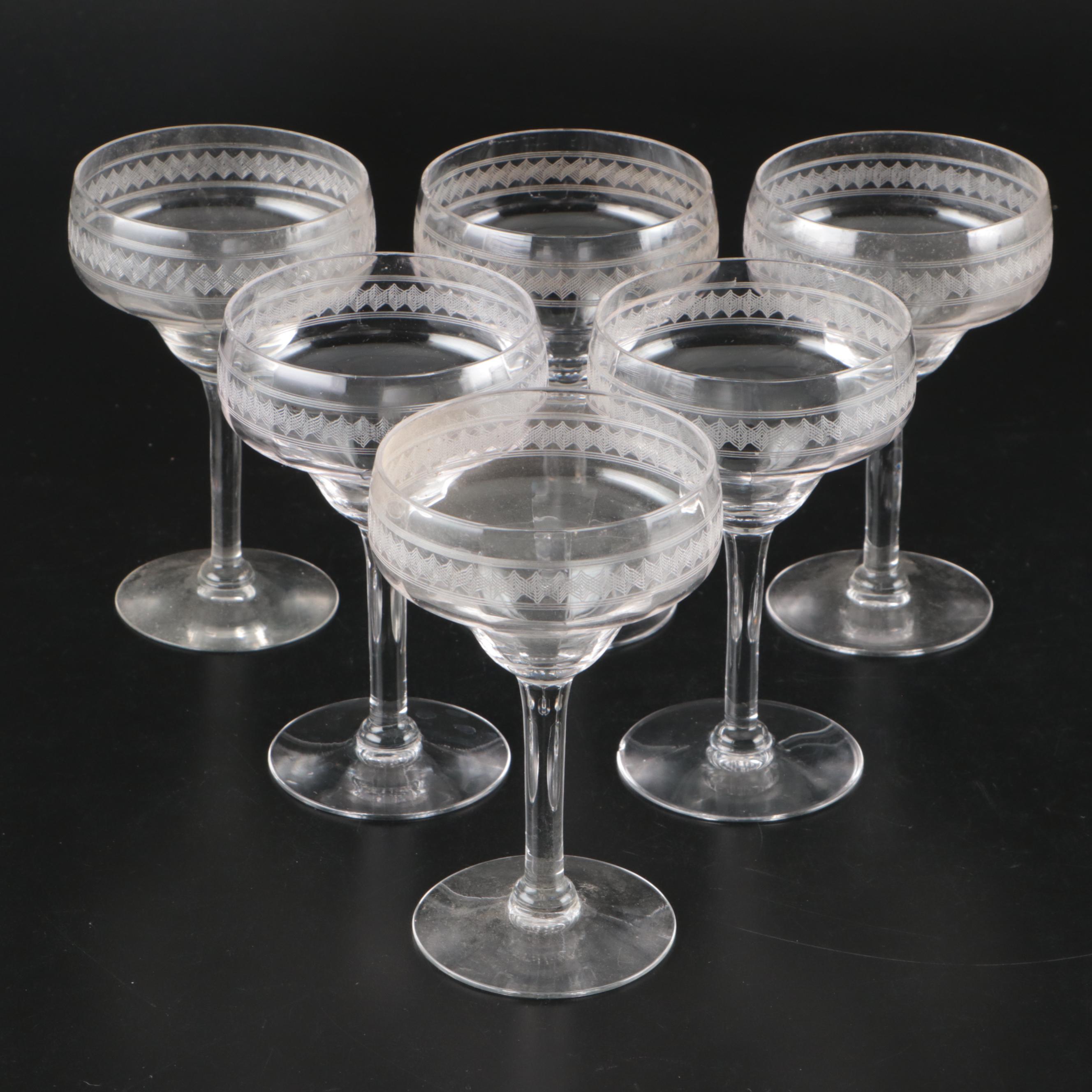 Tiffin-Franciscan Crystal Water Goblets and Champagnes with Wine Glasses