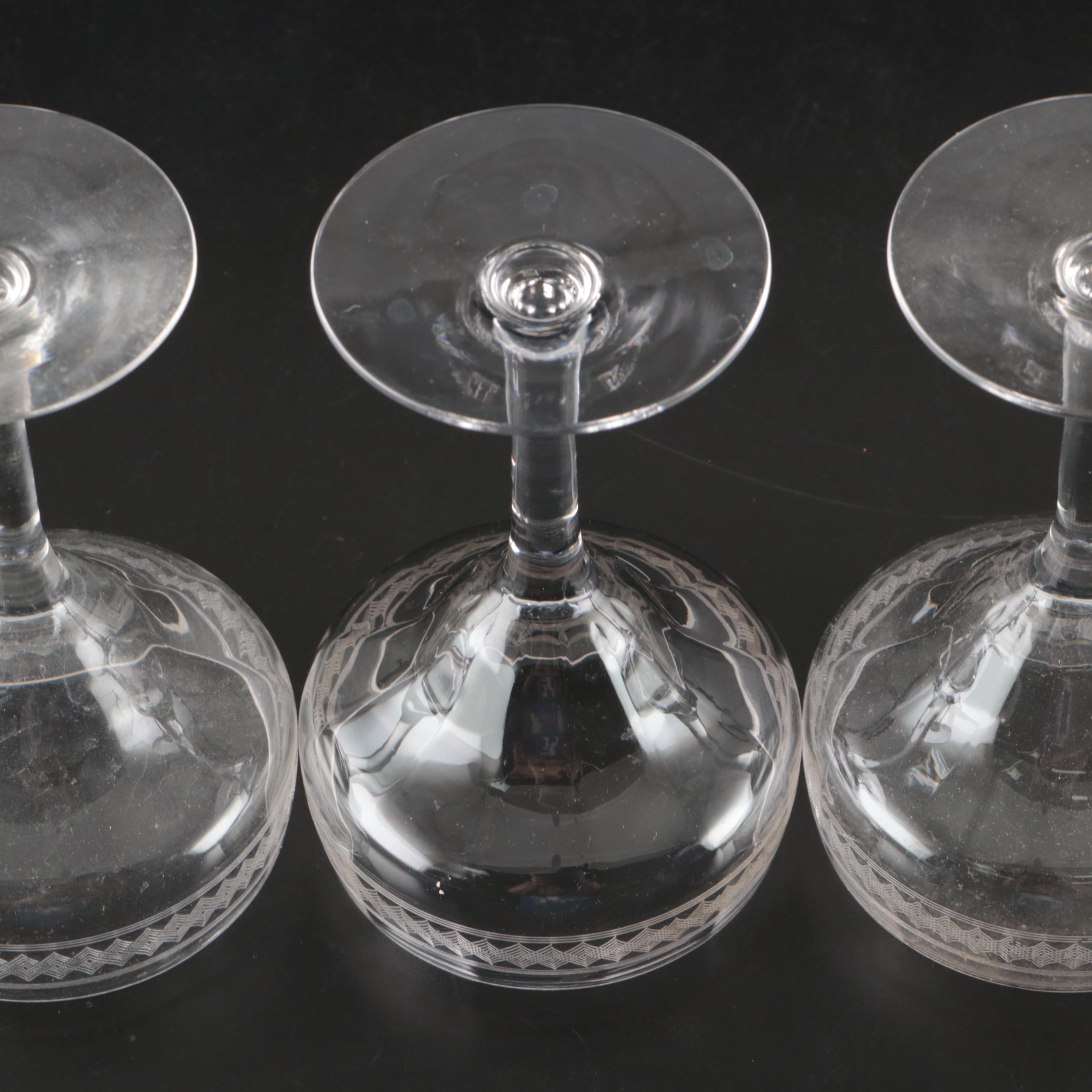 Tiffin-Franciscan Crystal Water Goblets and Champagnes with Wine Glasses