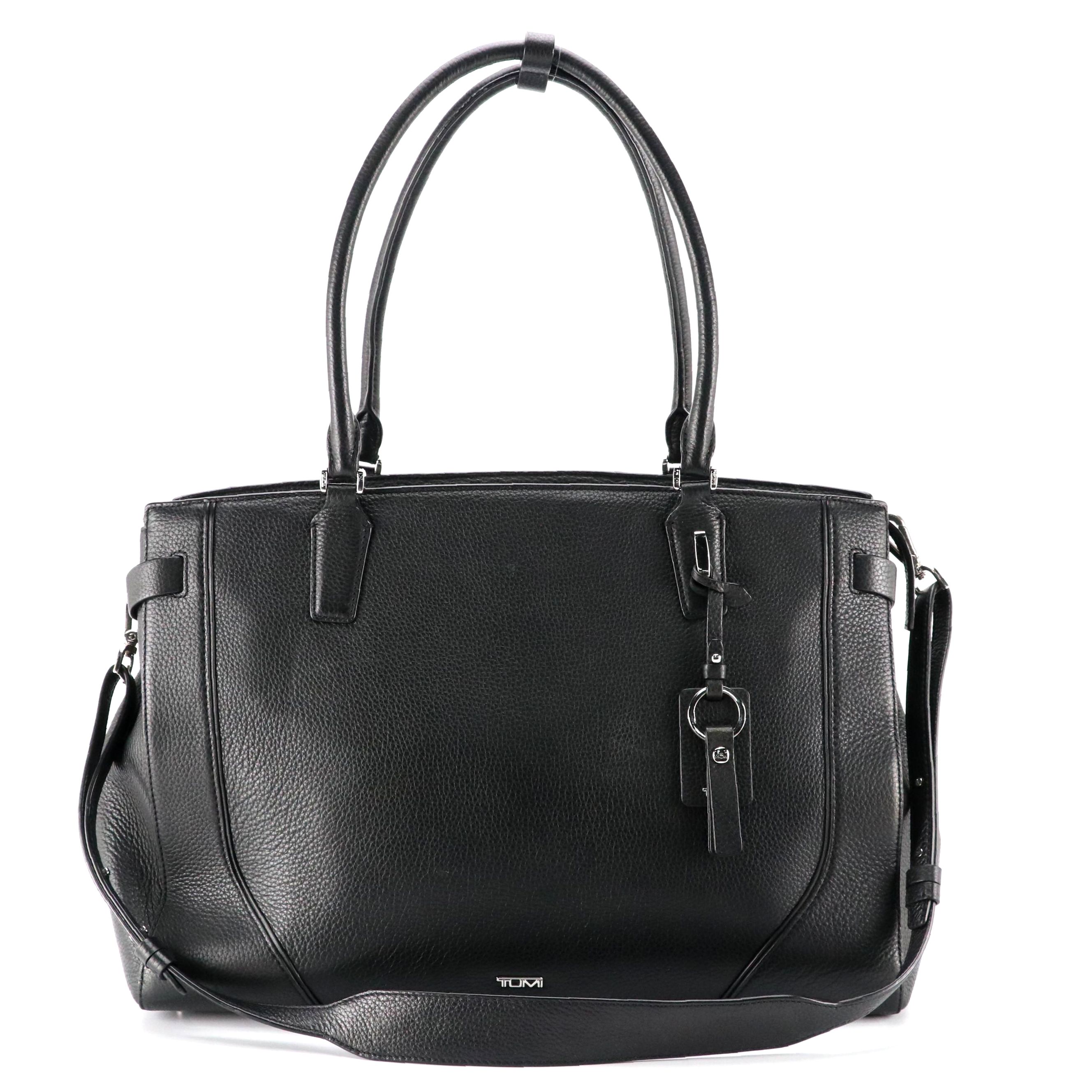 Tumi Stanton Nonie Business Two-Way Travel Bag in Black Grained Leather
