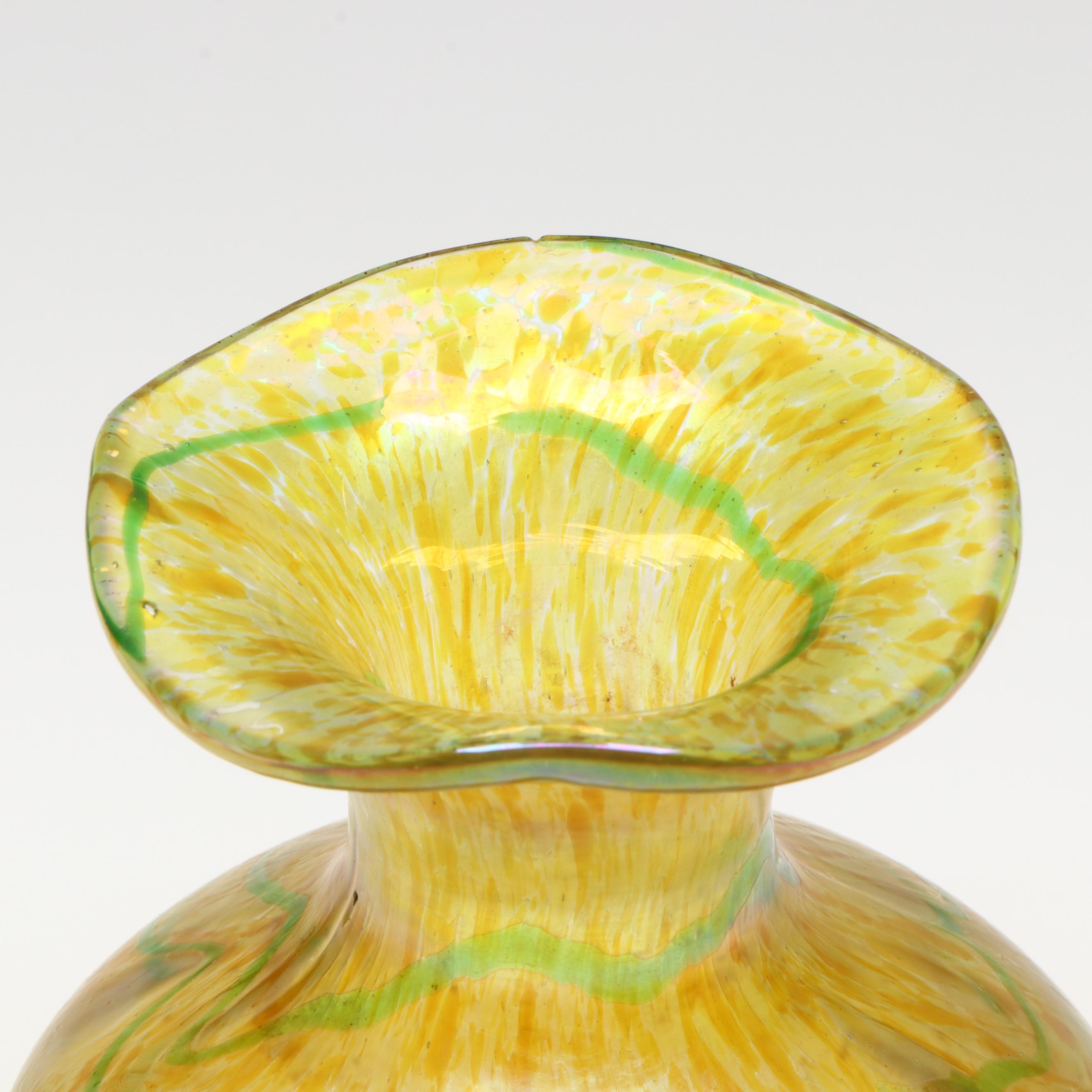 Otto Thamm for Fritz Heckert Dimpled Art Glass Vase