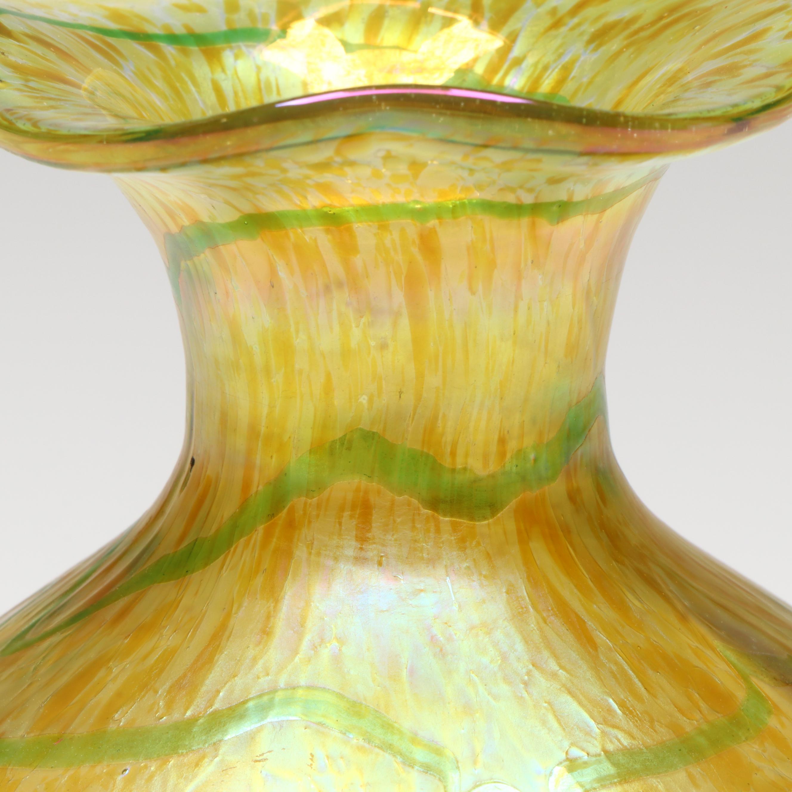 Otto Thamm for Fritz Heckert Dimpled Art Glass Vase