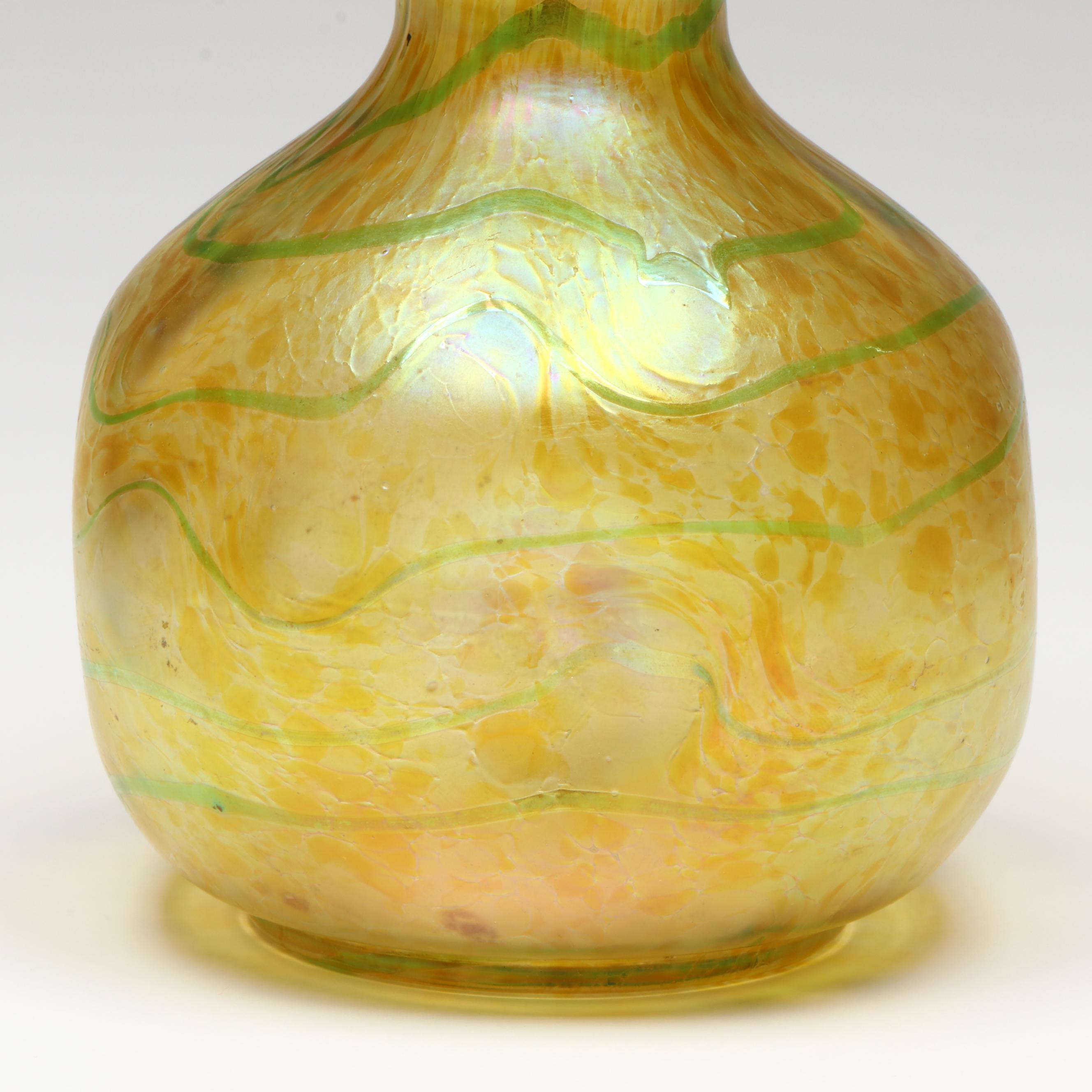 Otto Thamm for Fritz Heckert Dimpled Art Glass Vase
