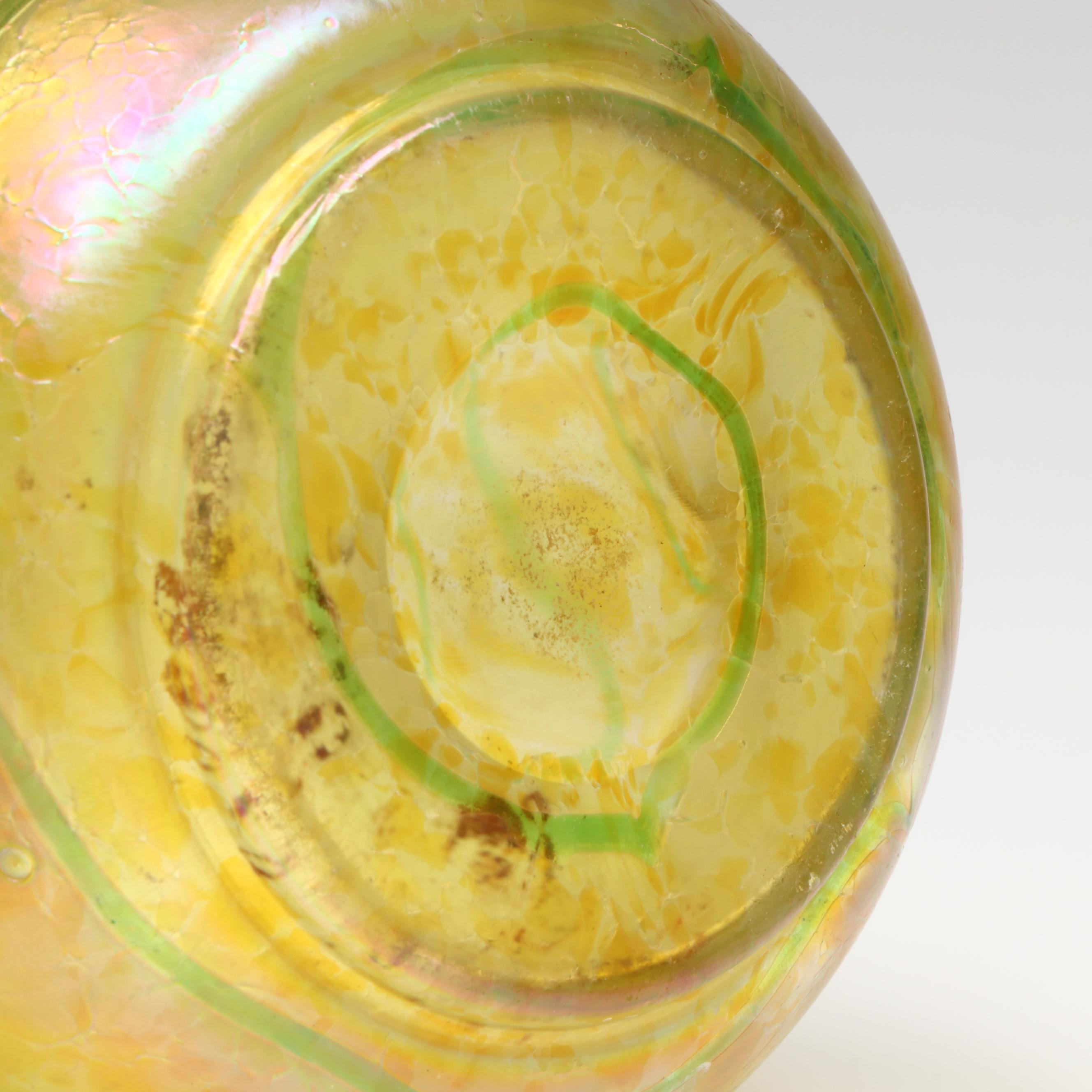 Otto Thamm for Fritz Heckert Dimpled Art Glass Vase