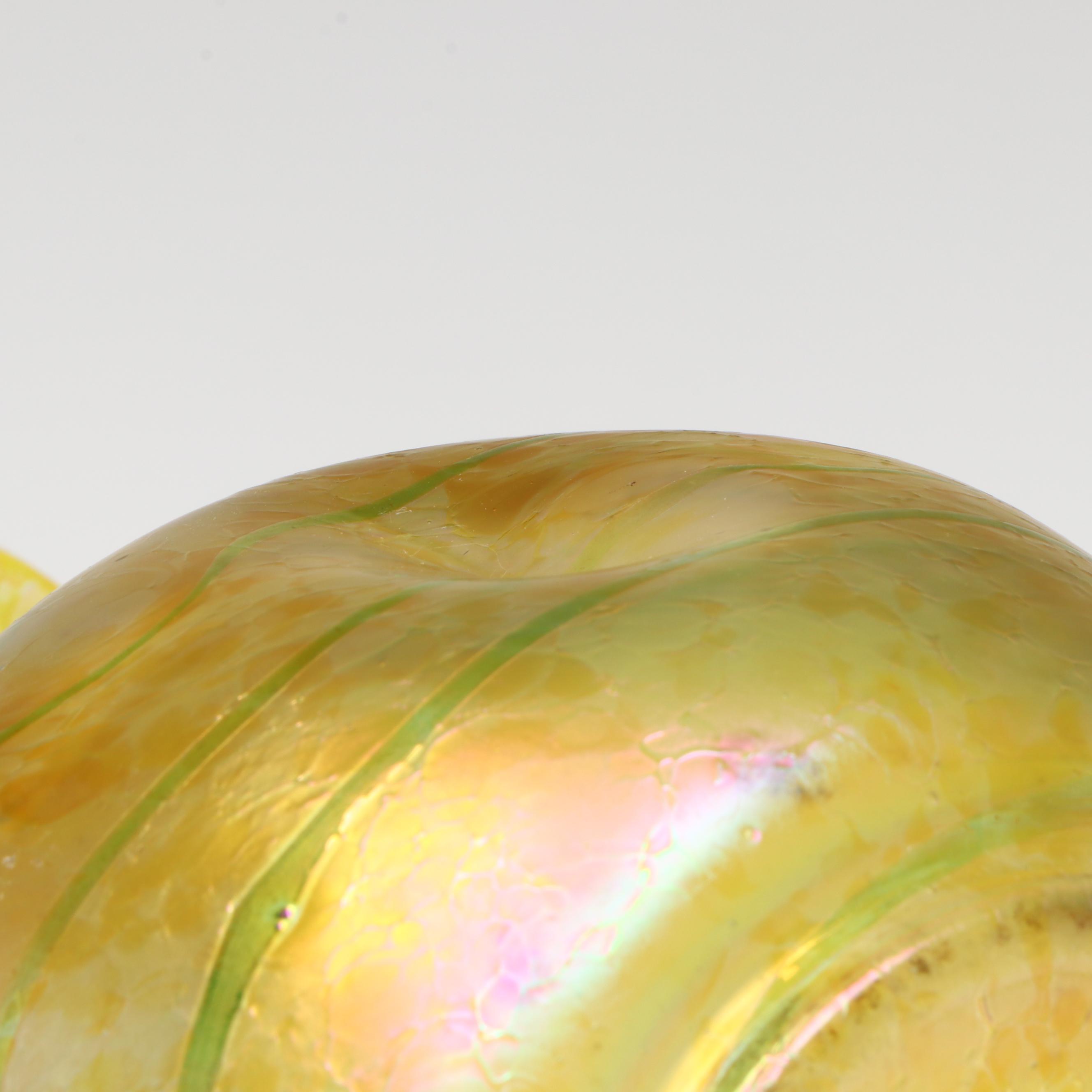 Otto Thamm for Fritz Heckert Dimpled Art Glass Vase