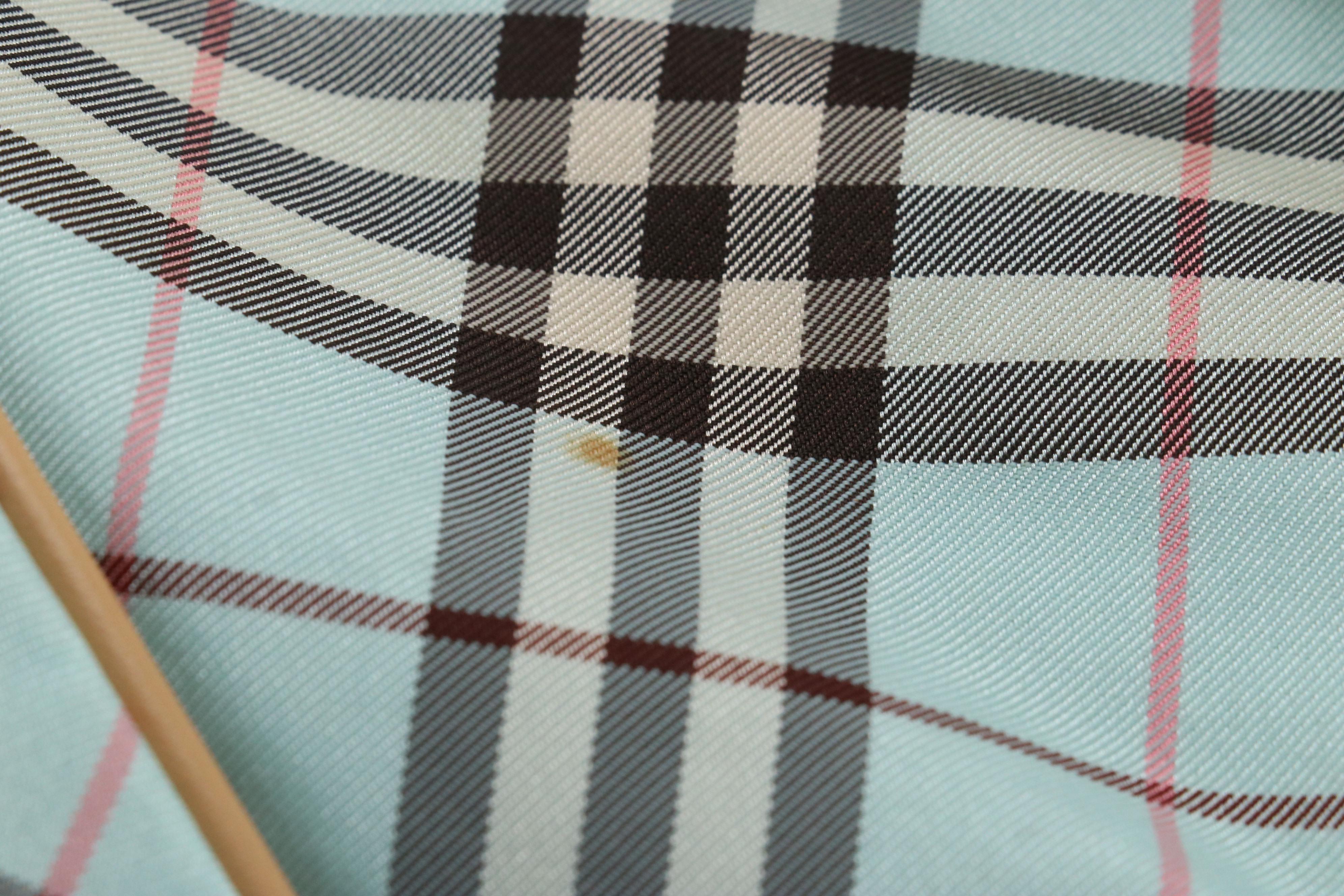 Burberry Blue Label Tote in Blue Nova Check Nylon Canvas and Beige Leather Trim