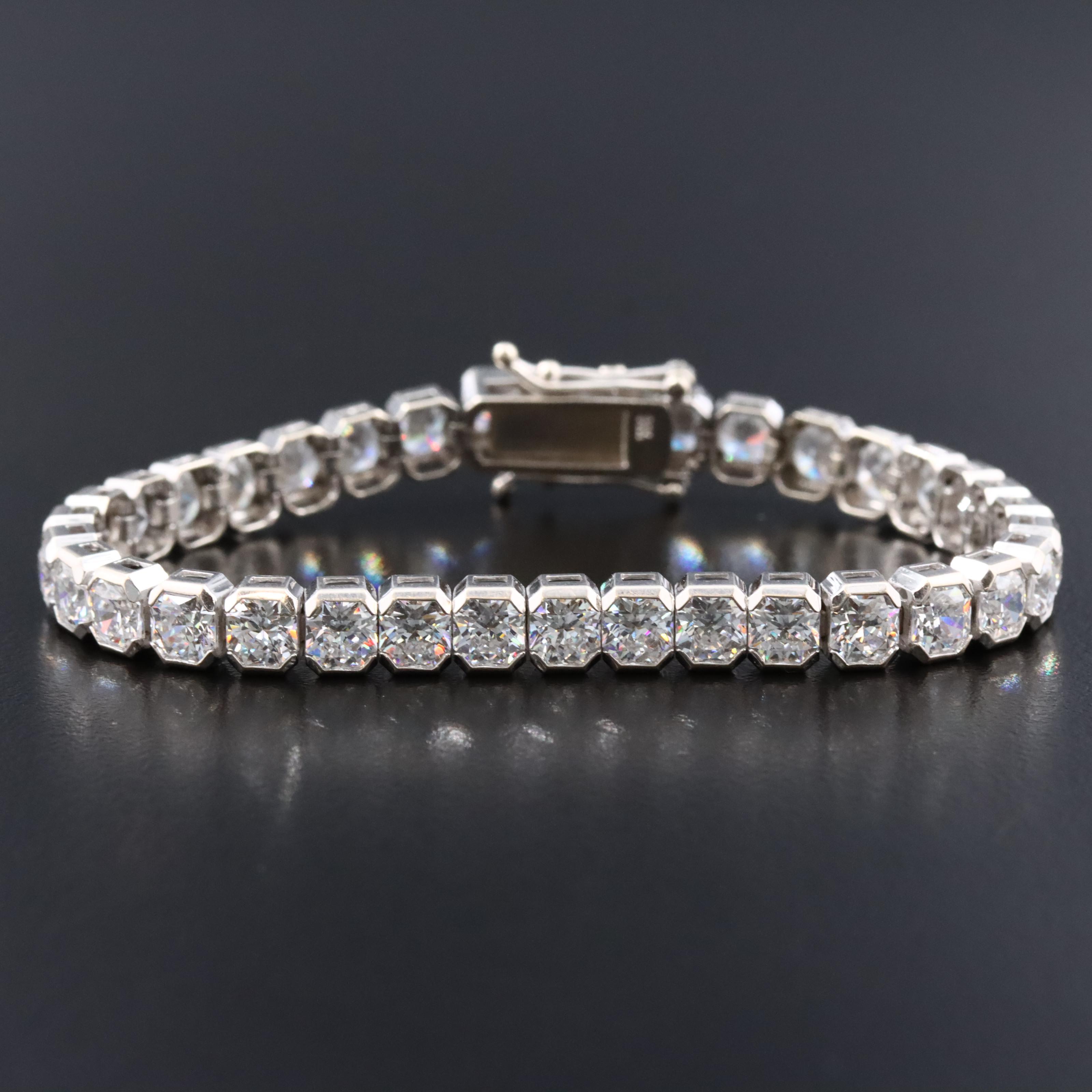 14K CZ Line Bracelet