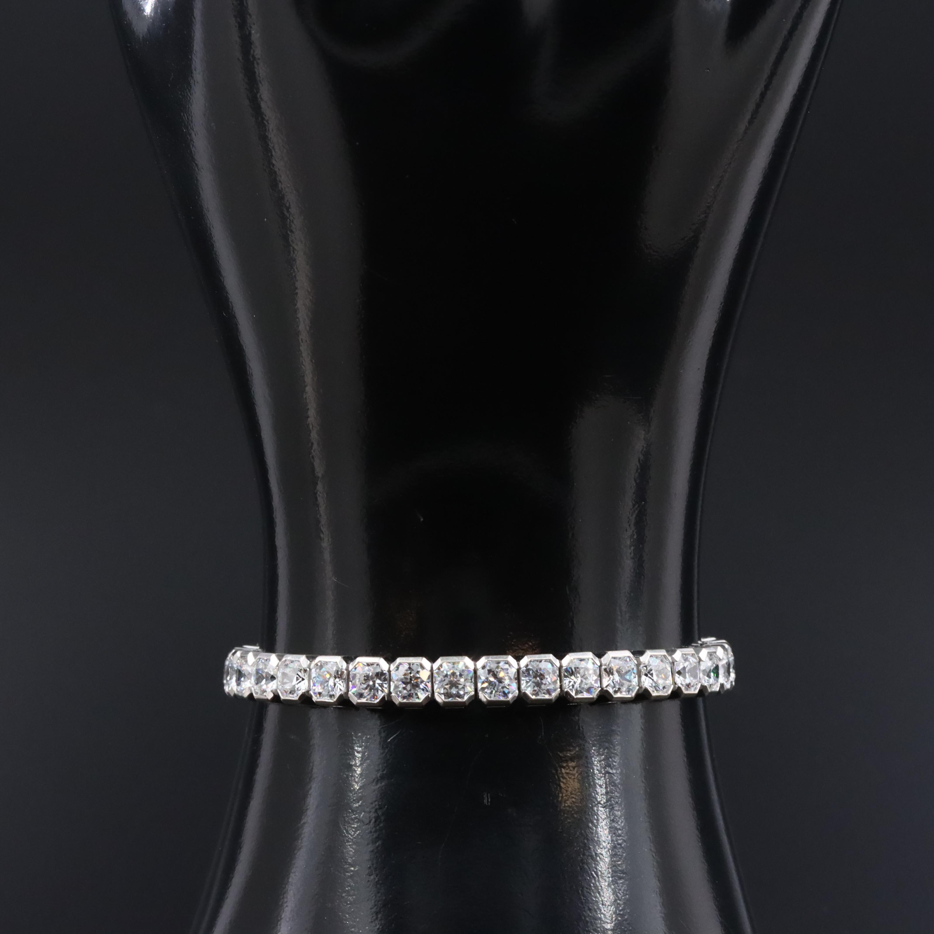 14K CZ Line Bracelet