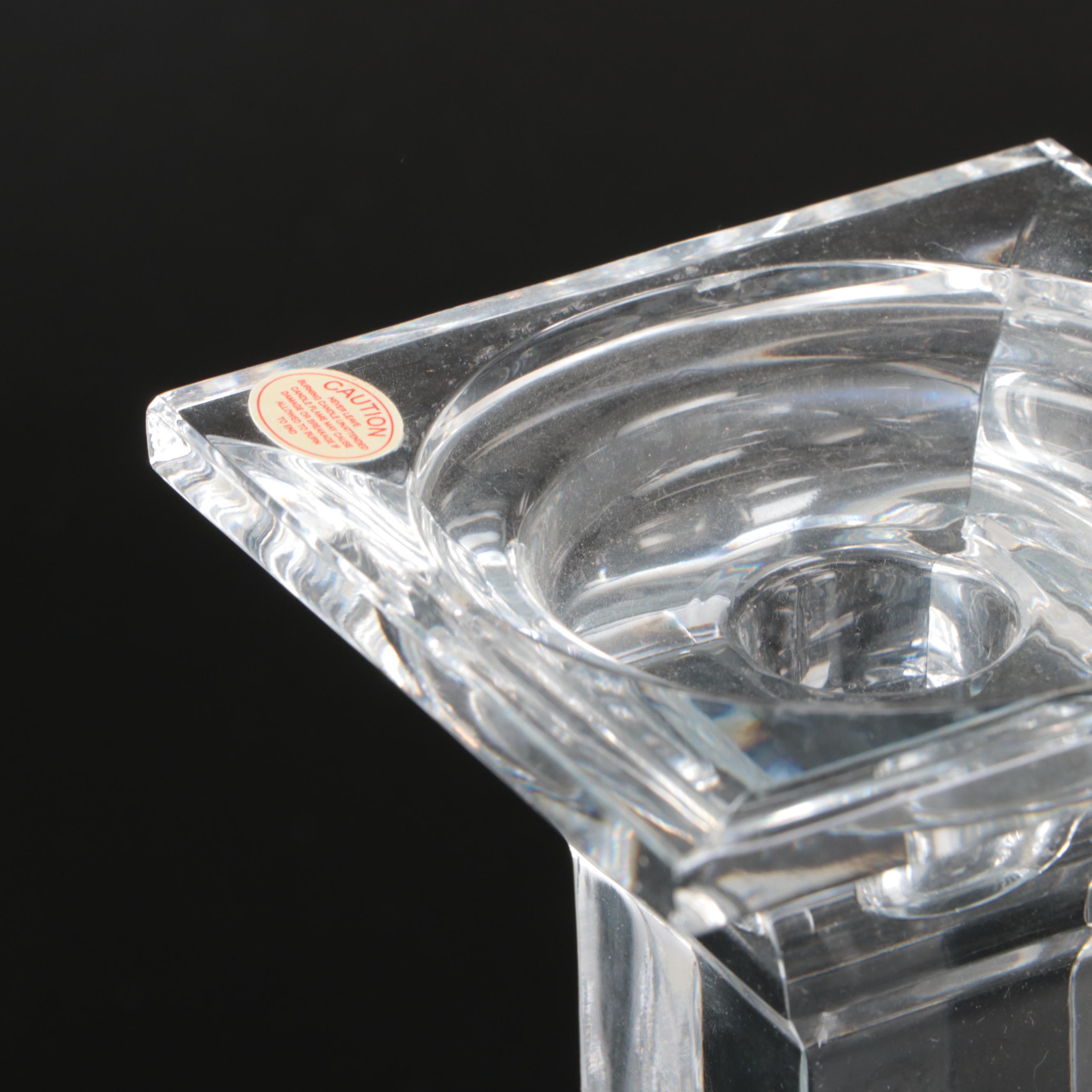 Shannon "Metropolitan" Crystal Pillar Candlesticks