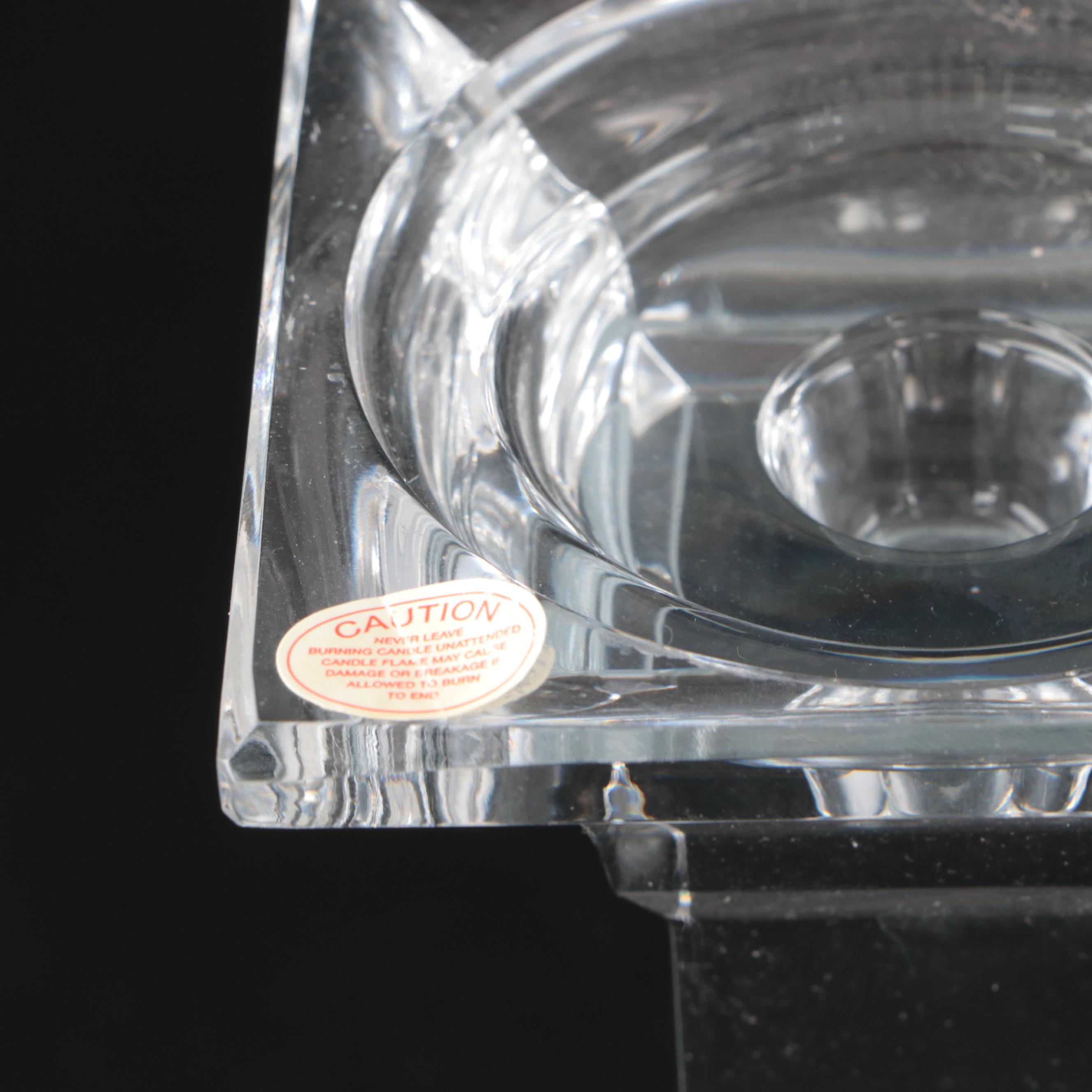 Shannon "Metropolitan" Crystal Pillar Candlesticks