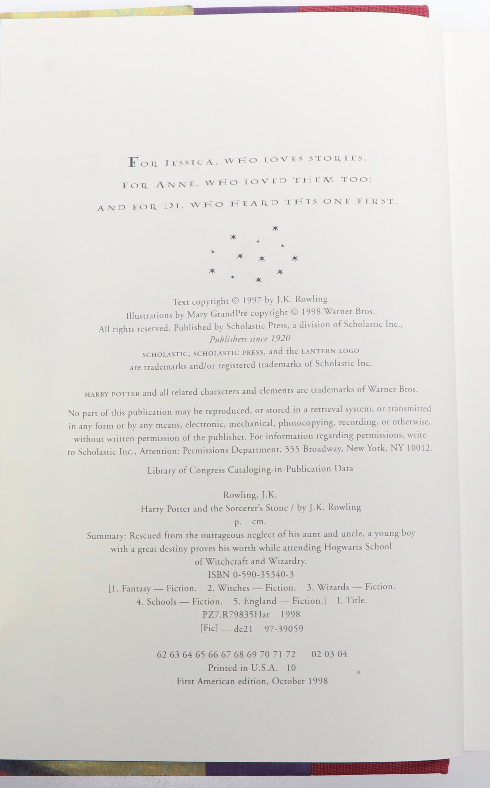 First American Edition "Harry Potter" by J. K. Rowling Complete Series