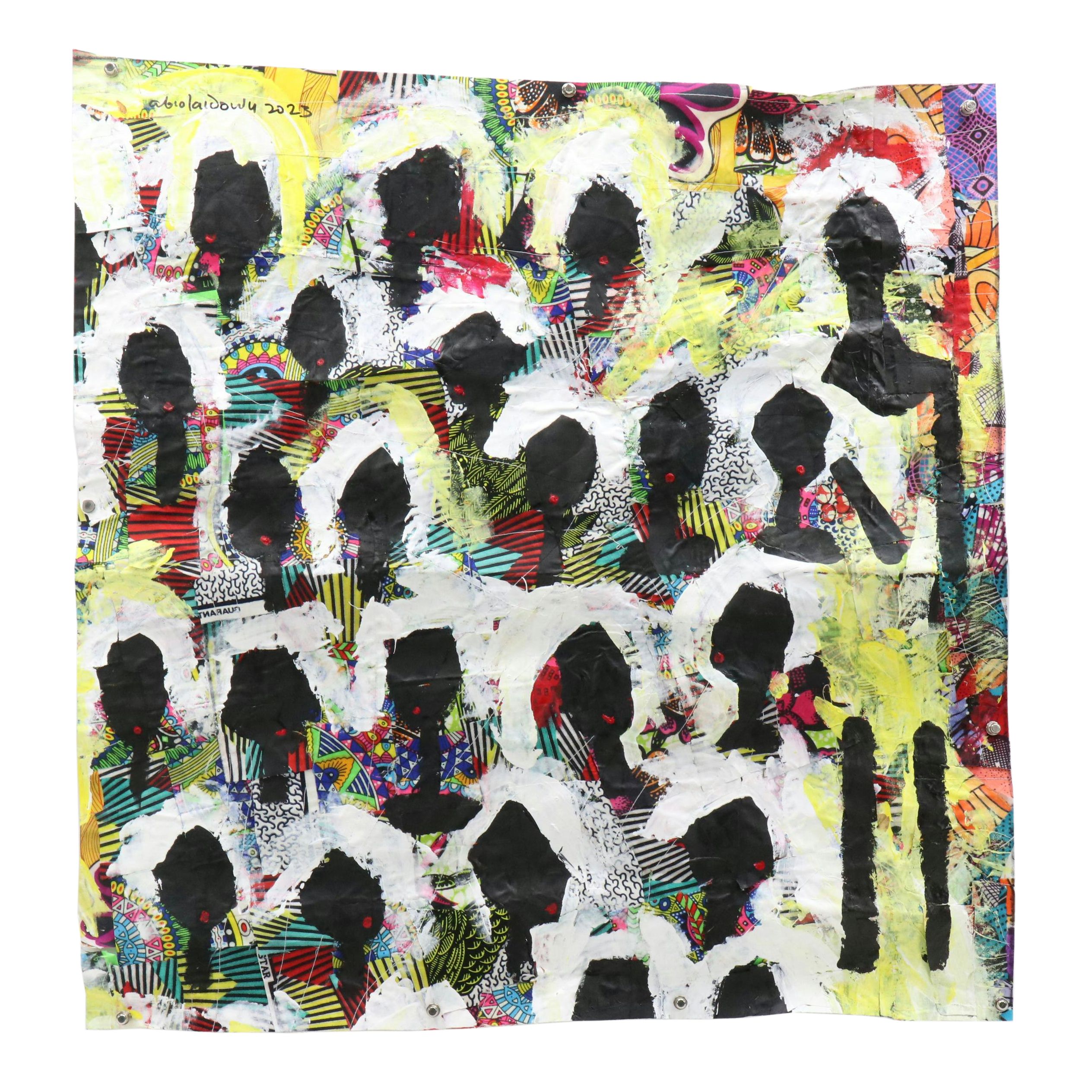 Abiola Idowu Figural Stylized Collage "Summer Festival III," 2023