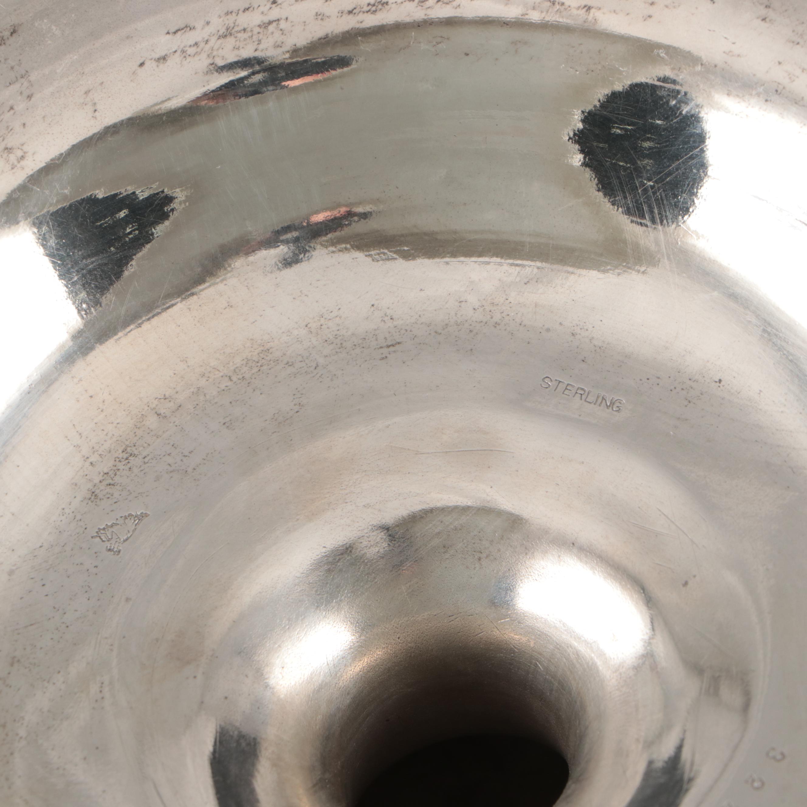 Mauser American Art Nouveau Style Putti and Scroll Sterling Silver Pierced Tazza