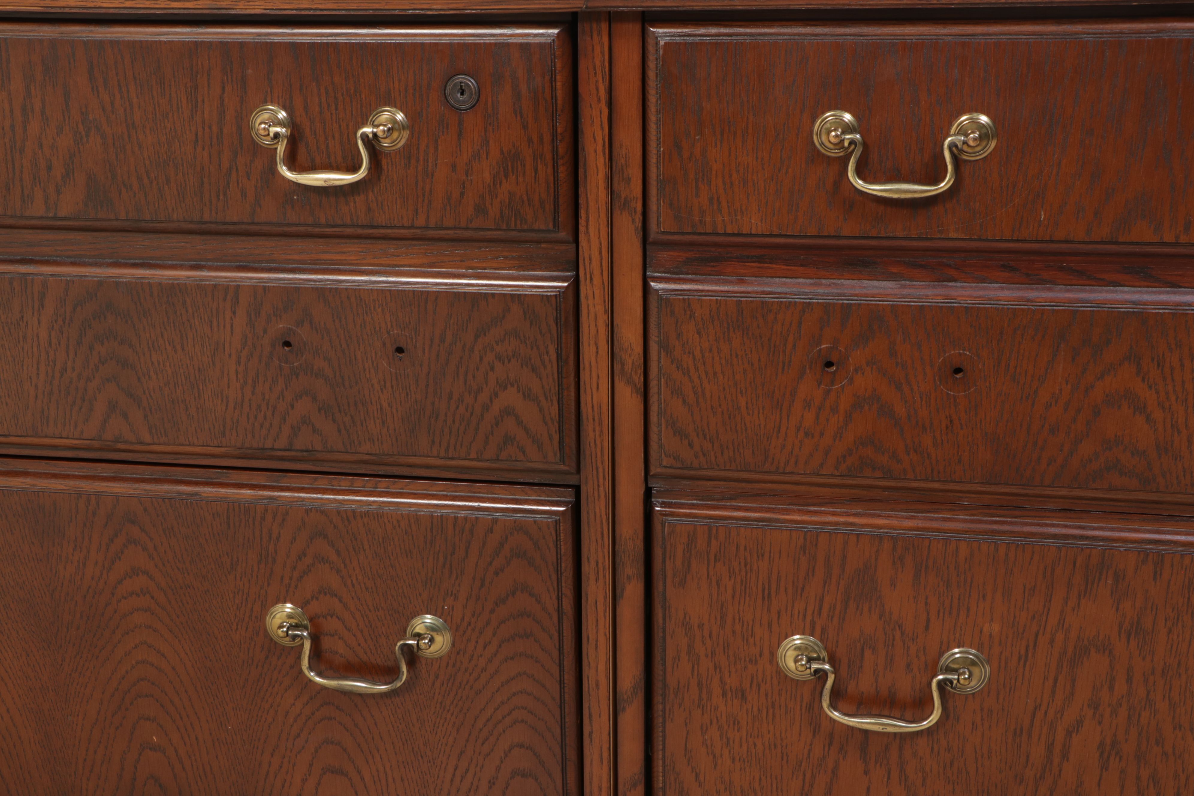 Traditional Style Oak Low Filing Cabinet