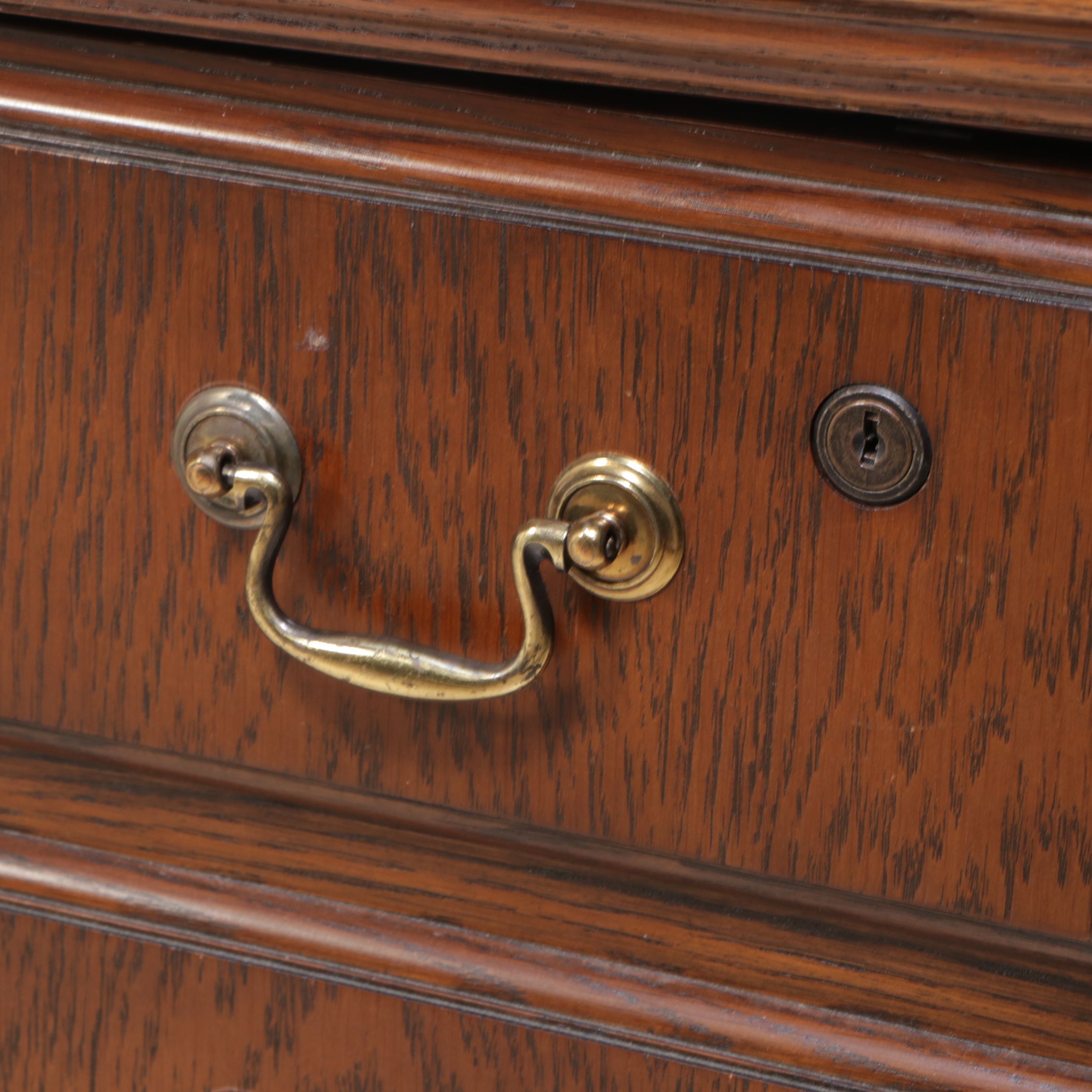 Traditional Style Oak Low Filing Cabinet
