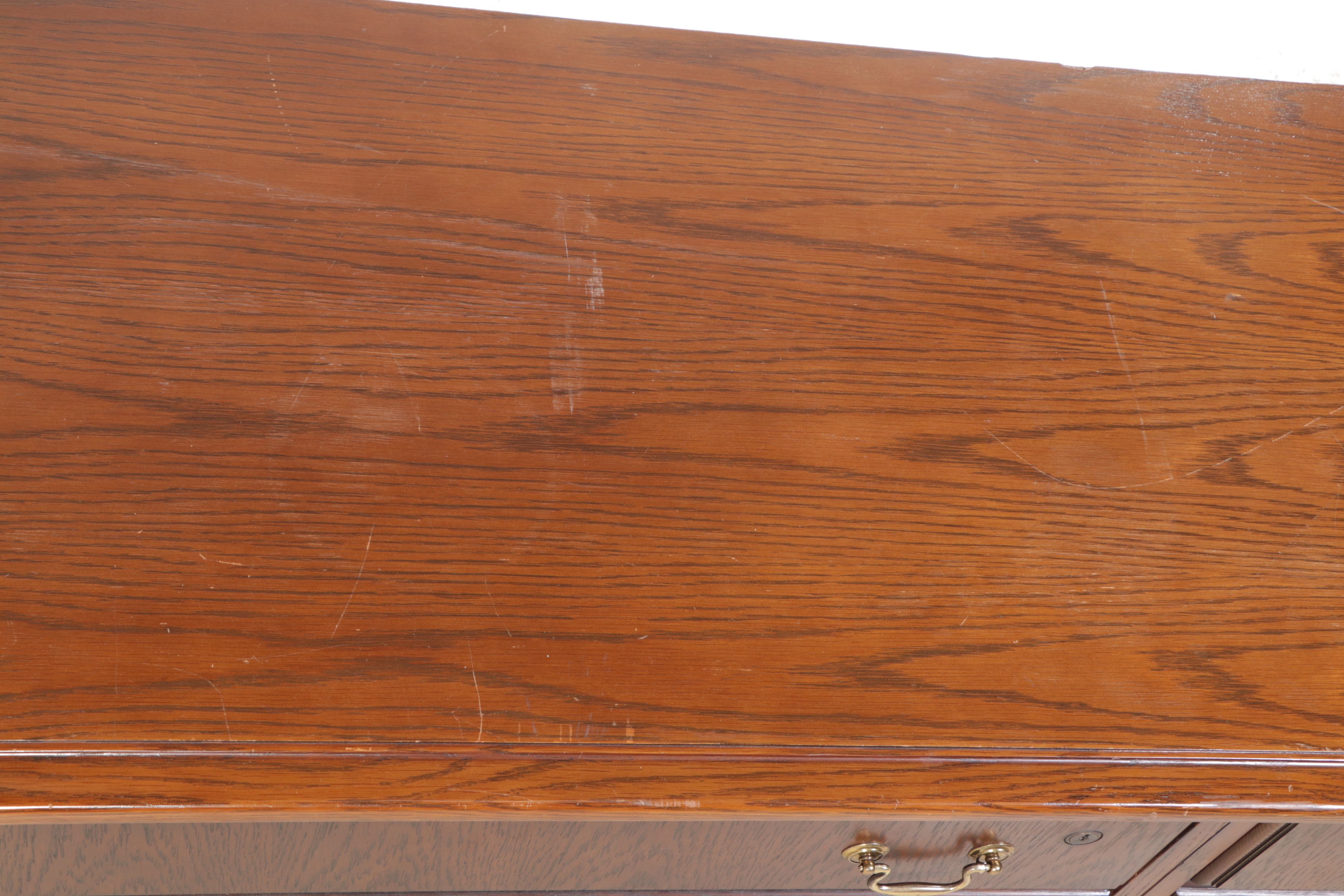 Traditional Style Oak Low Filing Cabinet