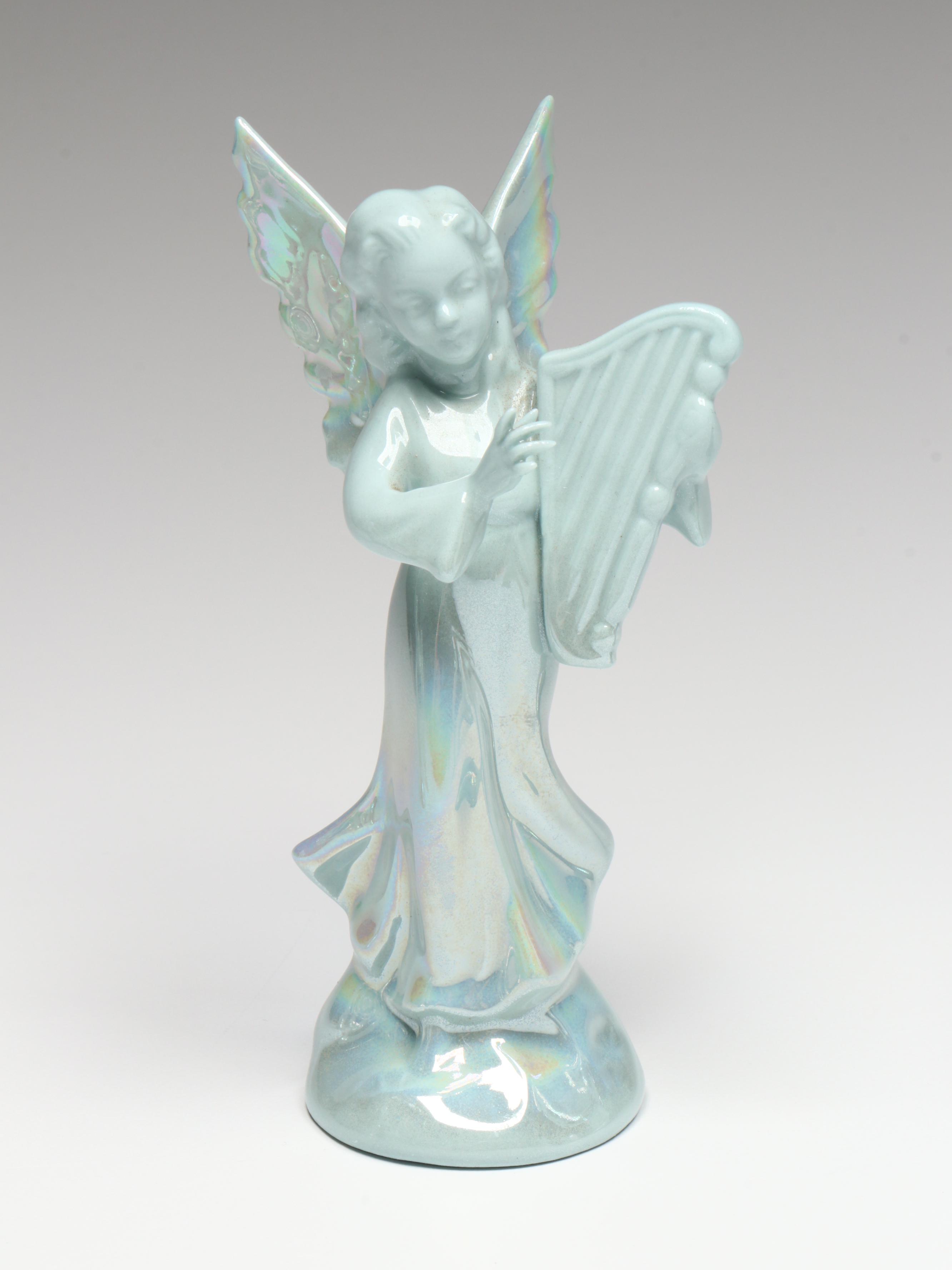 Richard Pech and Other Porcelain Iridescent Glazed Angel Choir Figurines