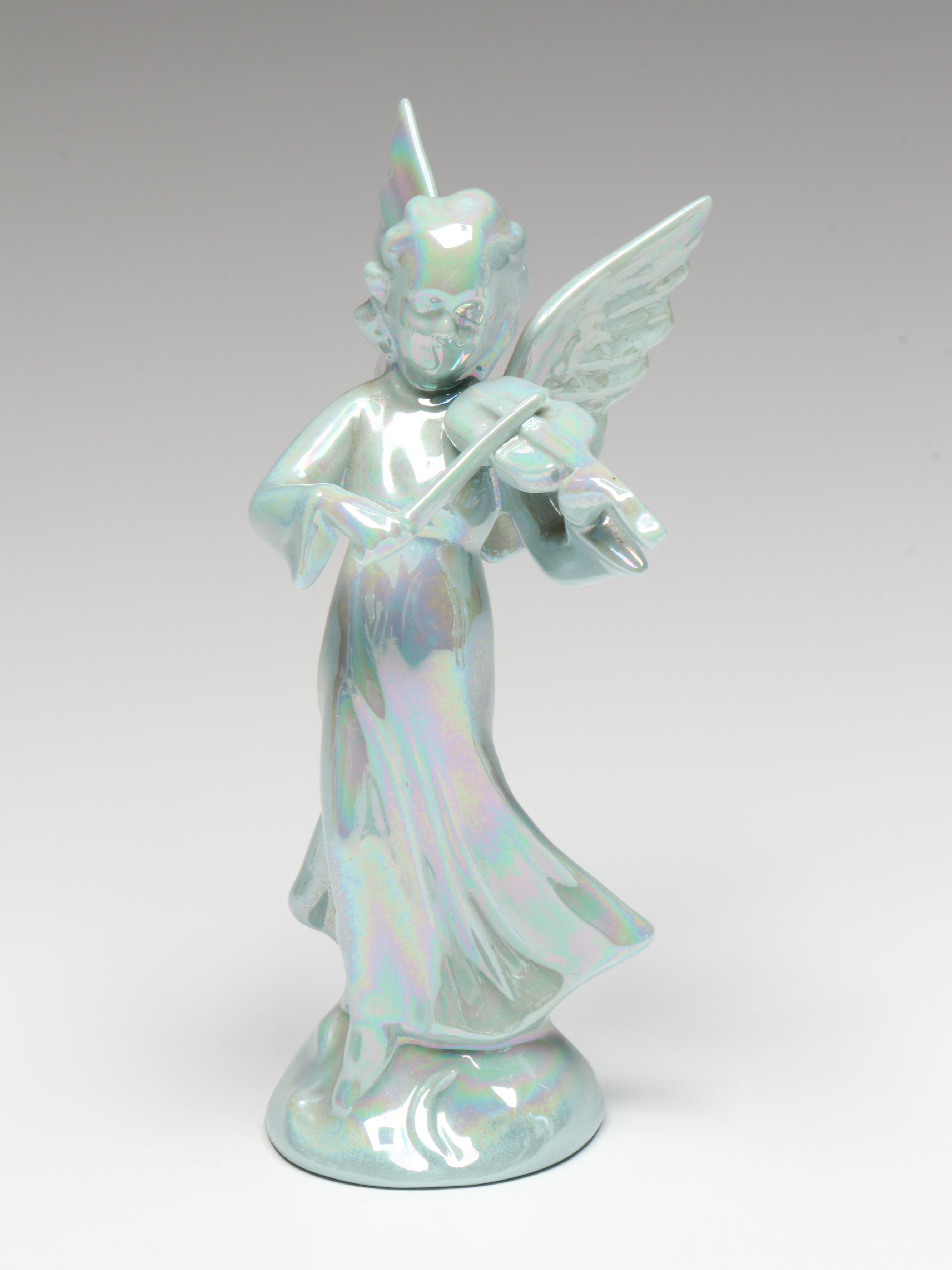Richard Pech and Other Porcelain Iridescent Glazed Angel Choir Figurines