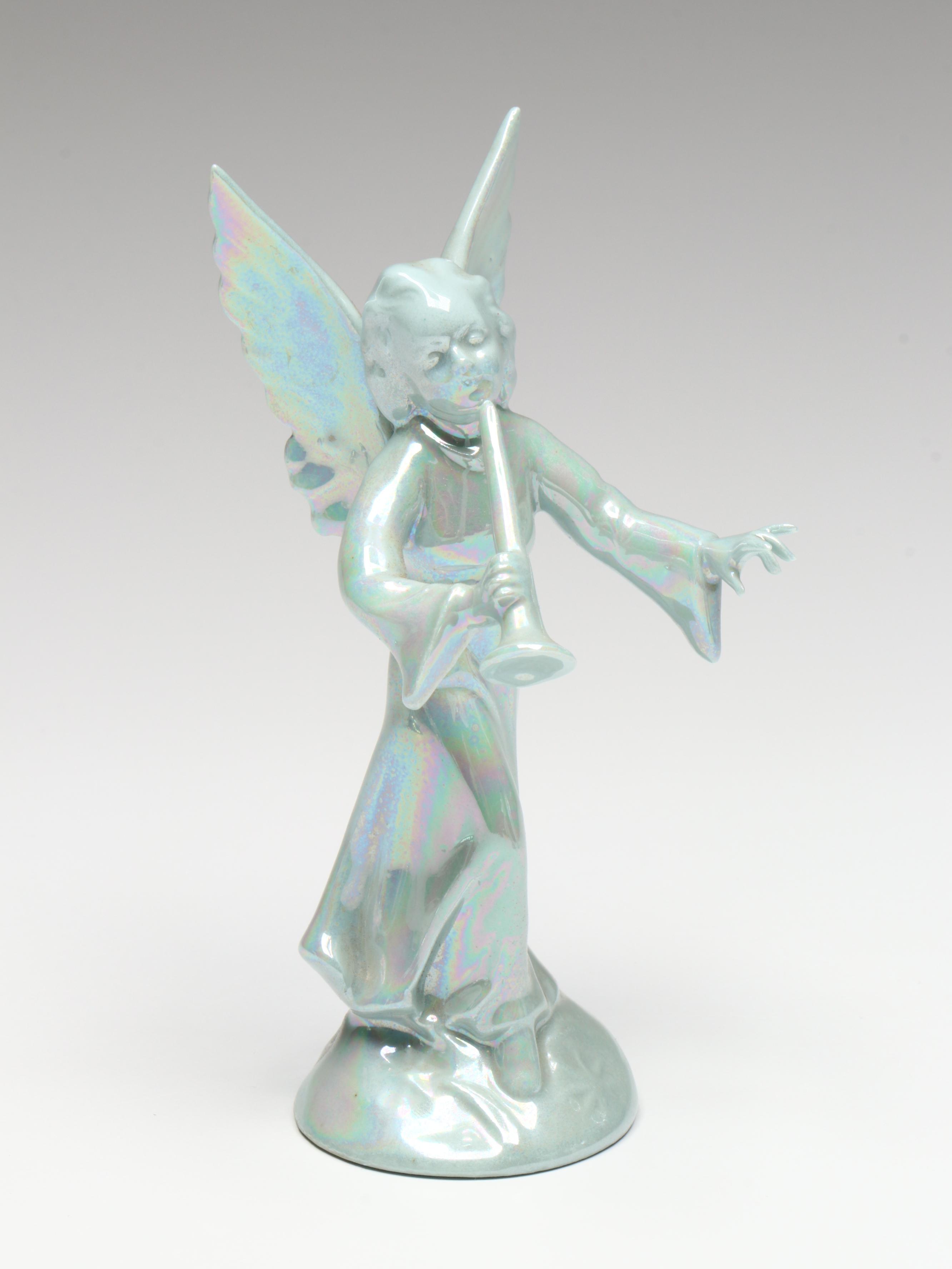 Richard Pech and Other Porcelain Iridescent Glazed Angel Choir Figurines